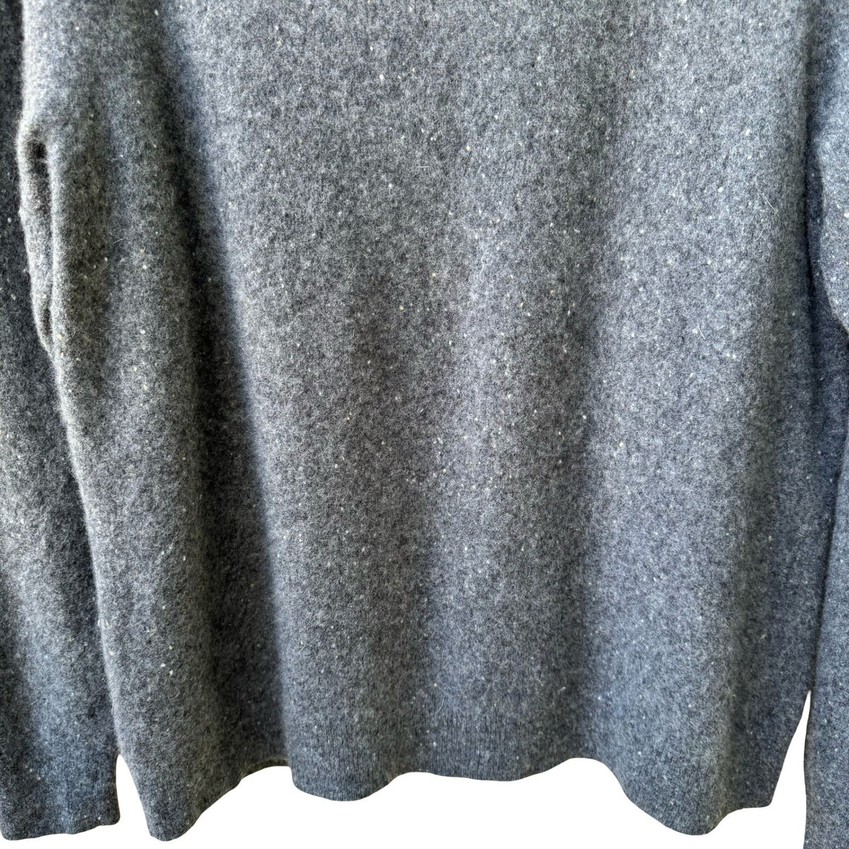 Nordstrom 100% Cashmere Minimalist Preppy Speckled Crewneck Sweater Mens Grey M
