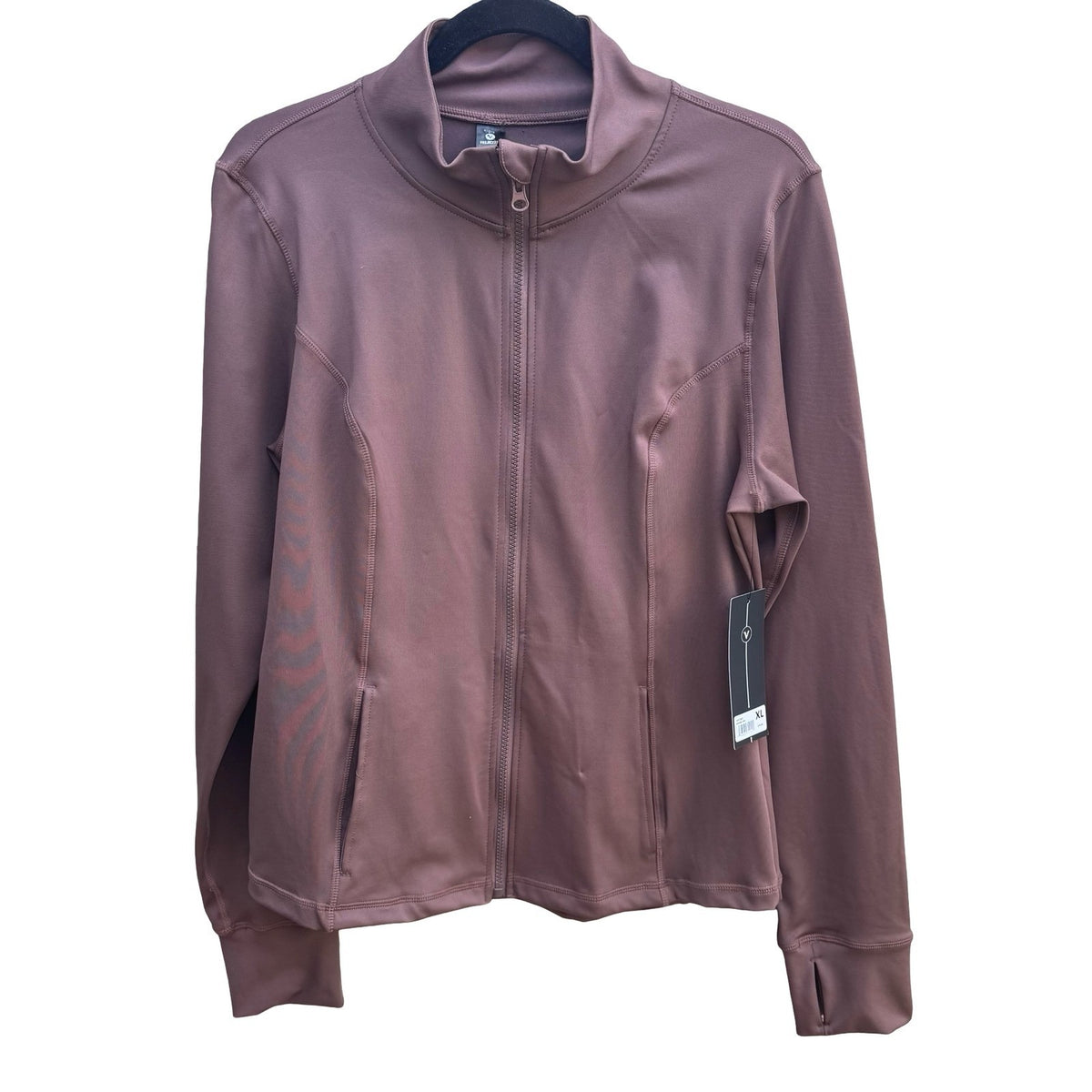 Velocity Peppercorn Gorpcore Full Zip Athletic Thumbhole Jacket Womens XL NEW