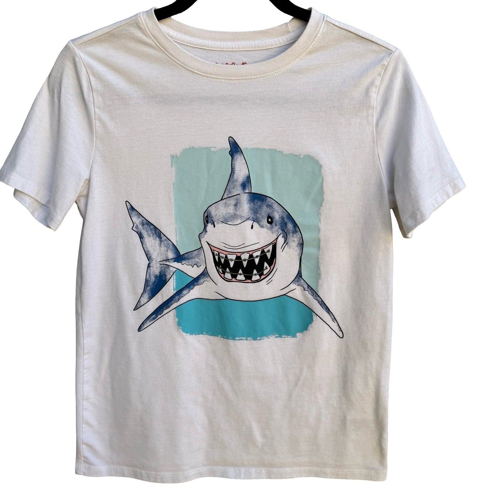 Cat & Jack Shark Braces Graphic Shirt Nautical Kidcore Quirky Kids L Womens S