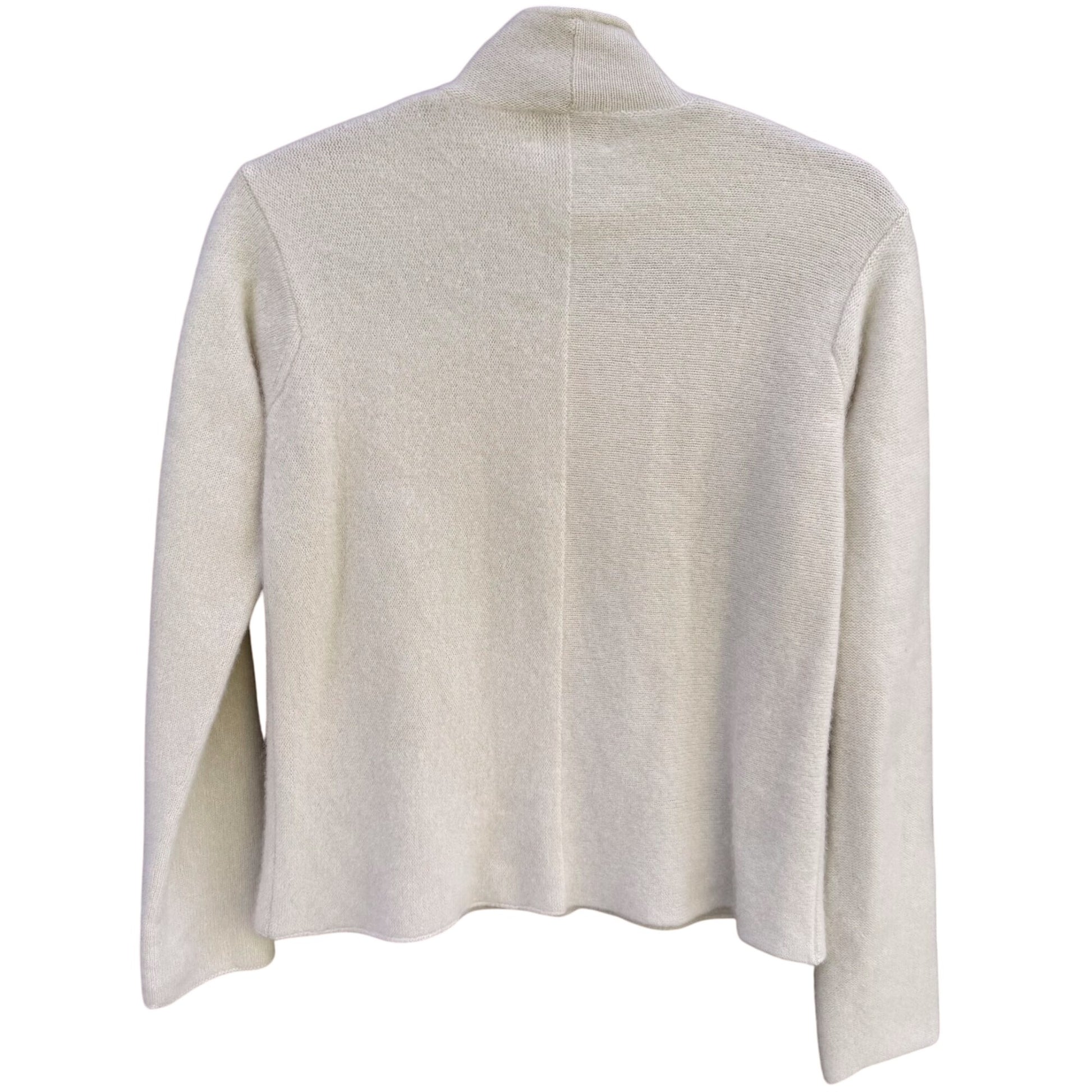 Neiman Marcus Cashmere Designer Cream Knit Luxury Turtleneck Sweater Womens L