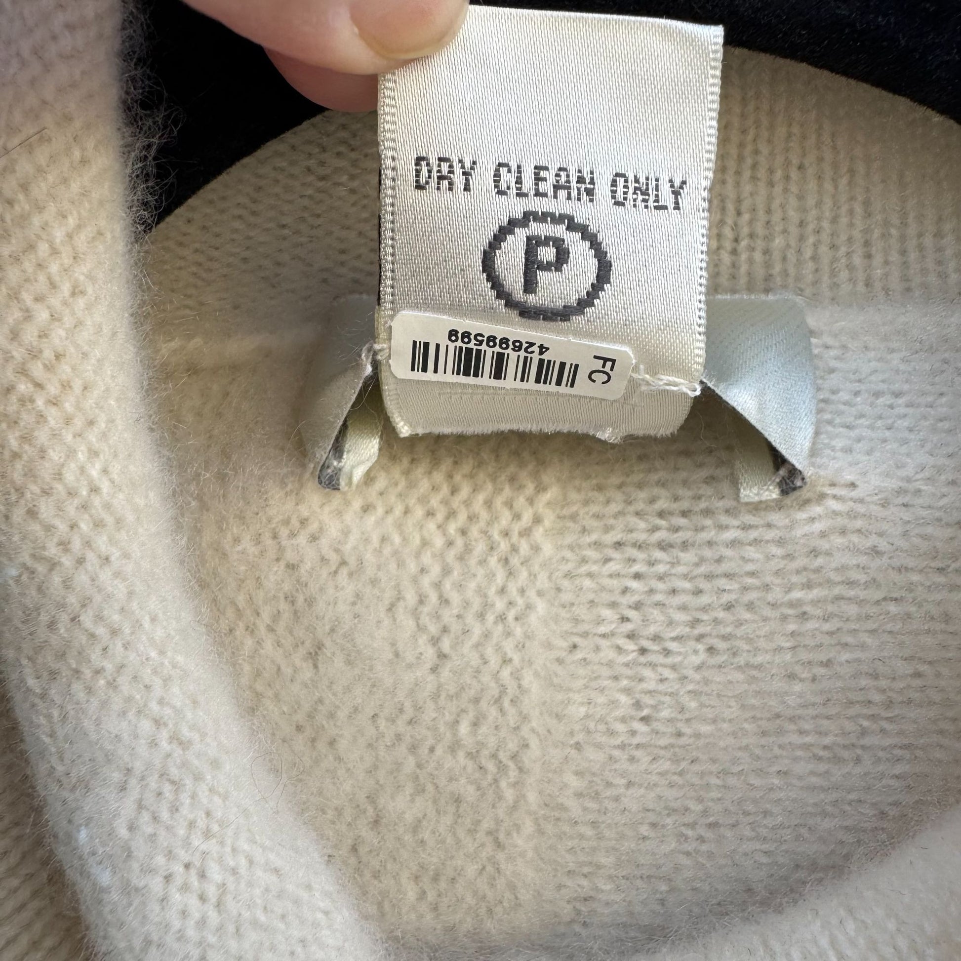 Neiman Marcus Cashmere Designer Cream Knit Luxury Turtleneck Sweater Womens L