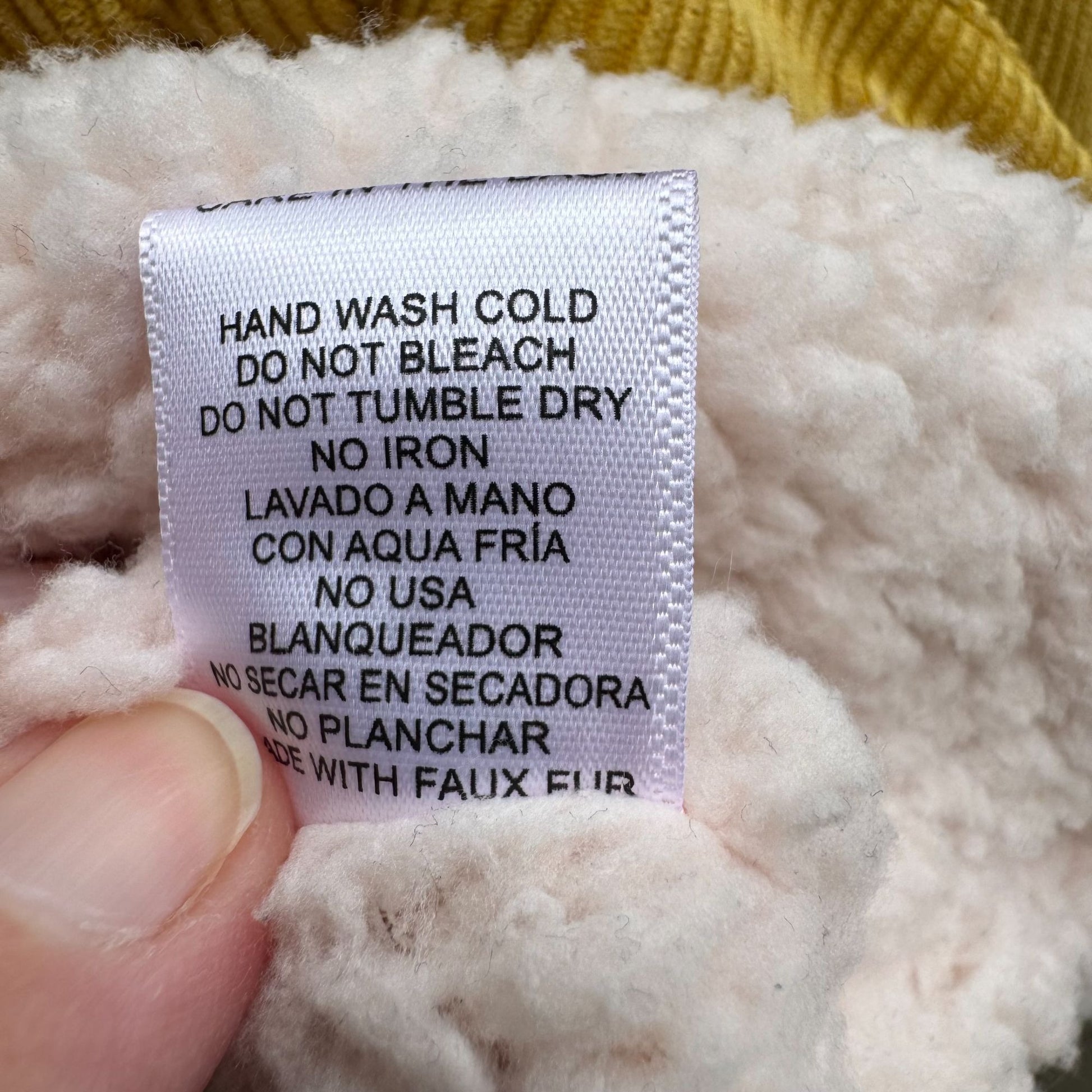 Love Tree Womens Mustard Yellow Western Sherpa Fleece Corduroy Short Jacket Med