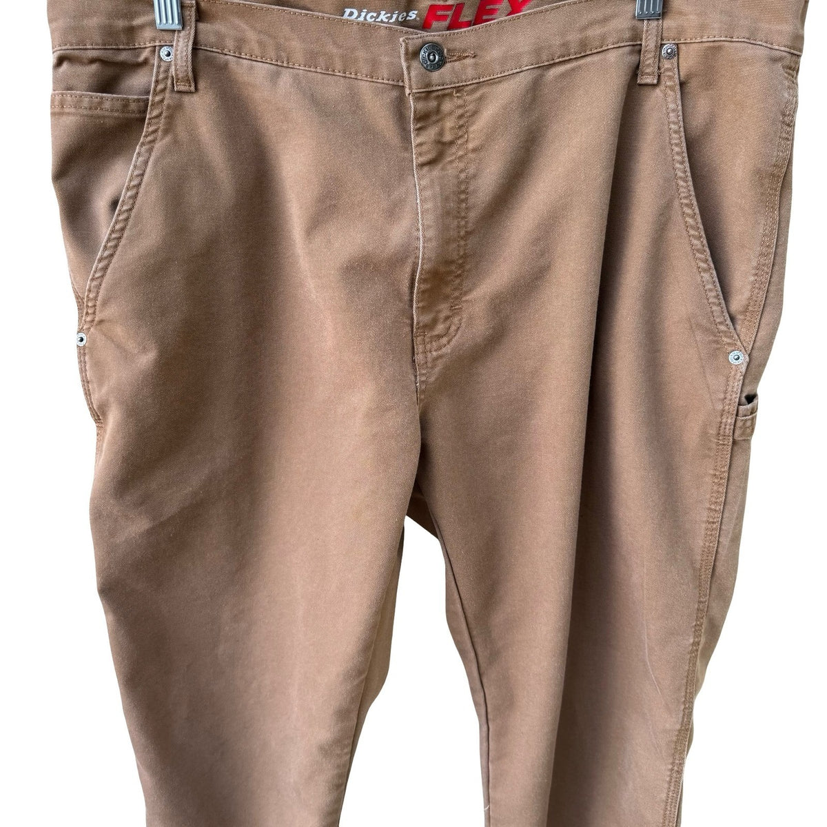Dickies DP802SBD Flex Tough Max Duck Carpenter Workwear Pants Brown Mens 38x32