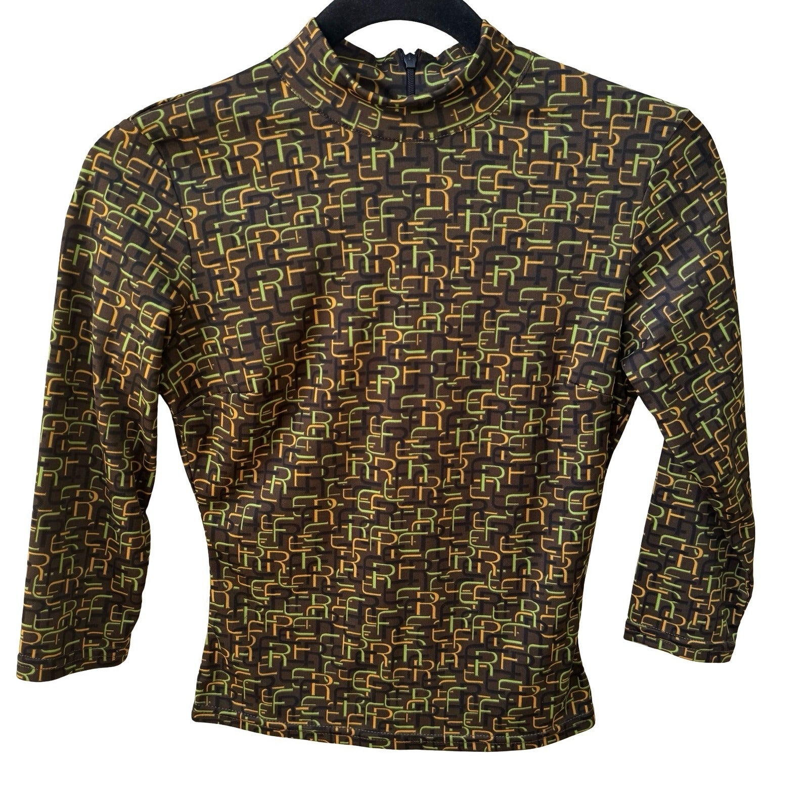 Protect Our Nature French Vintage Y2K Cyber Streetwear Mod Mock Neck Crop Top