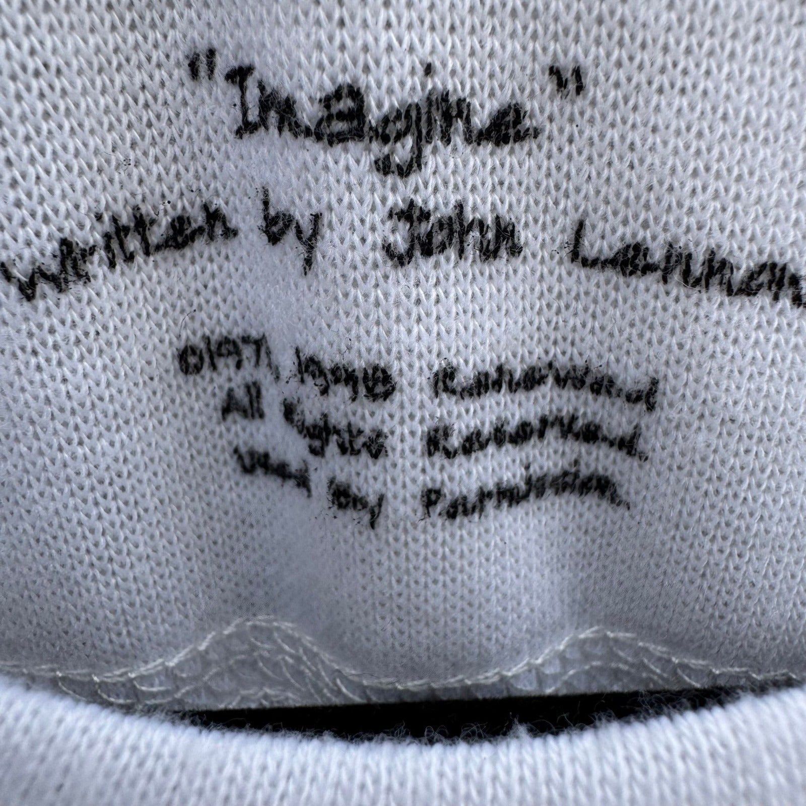 Lyric Culture John Lennon Imagine Graphic Long Sleeve Top White Medium USA Made