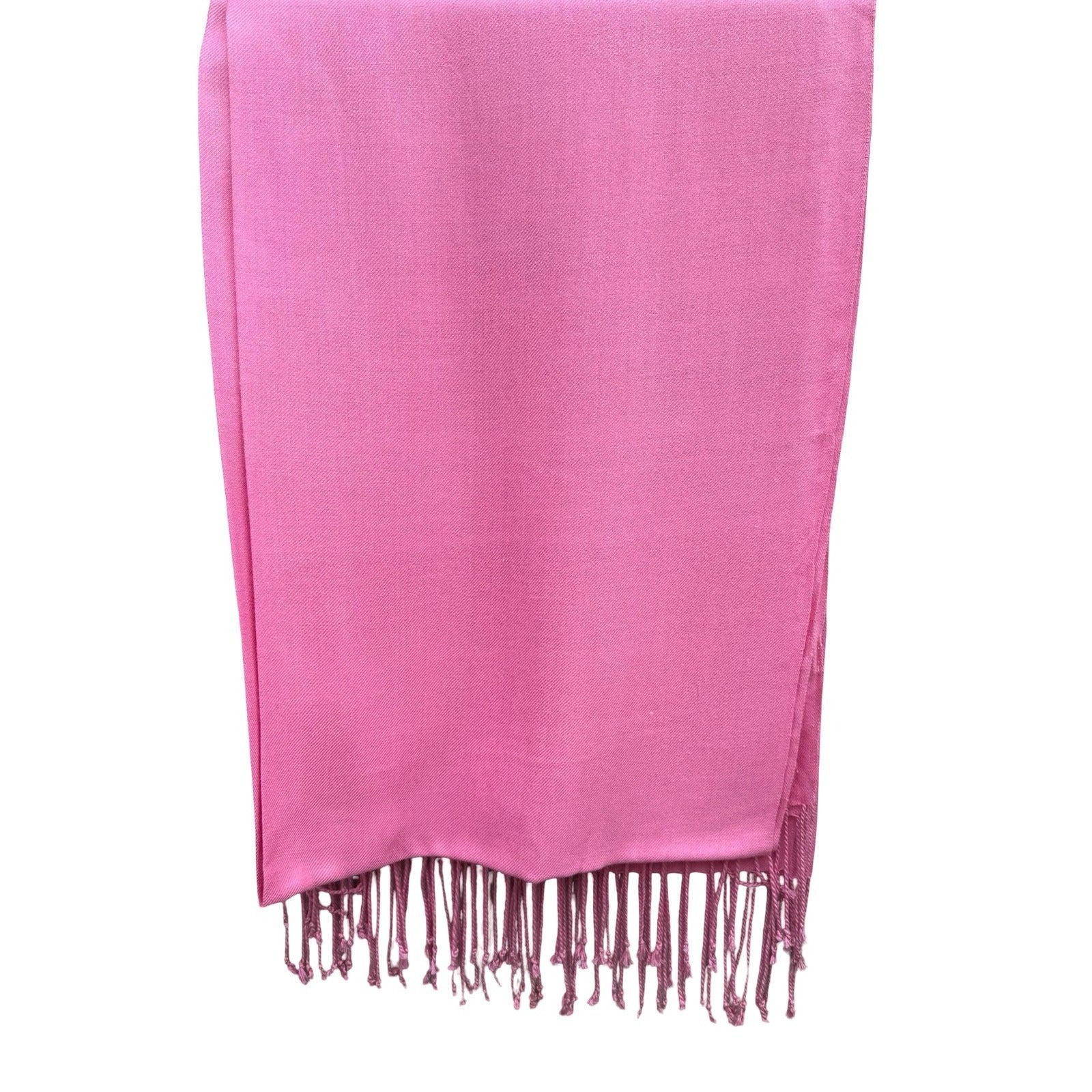 Symphony Designs Pink Pashmina Shawl Wrap 100% Viscose Fringe Tassel Scarf India