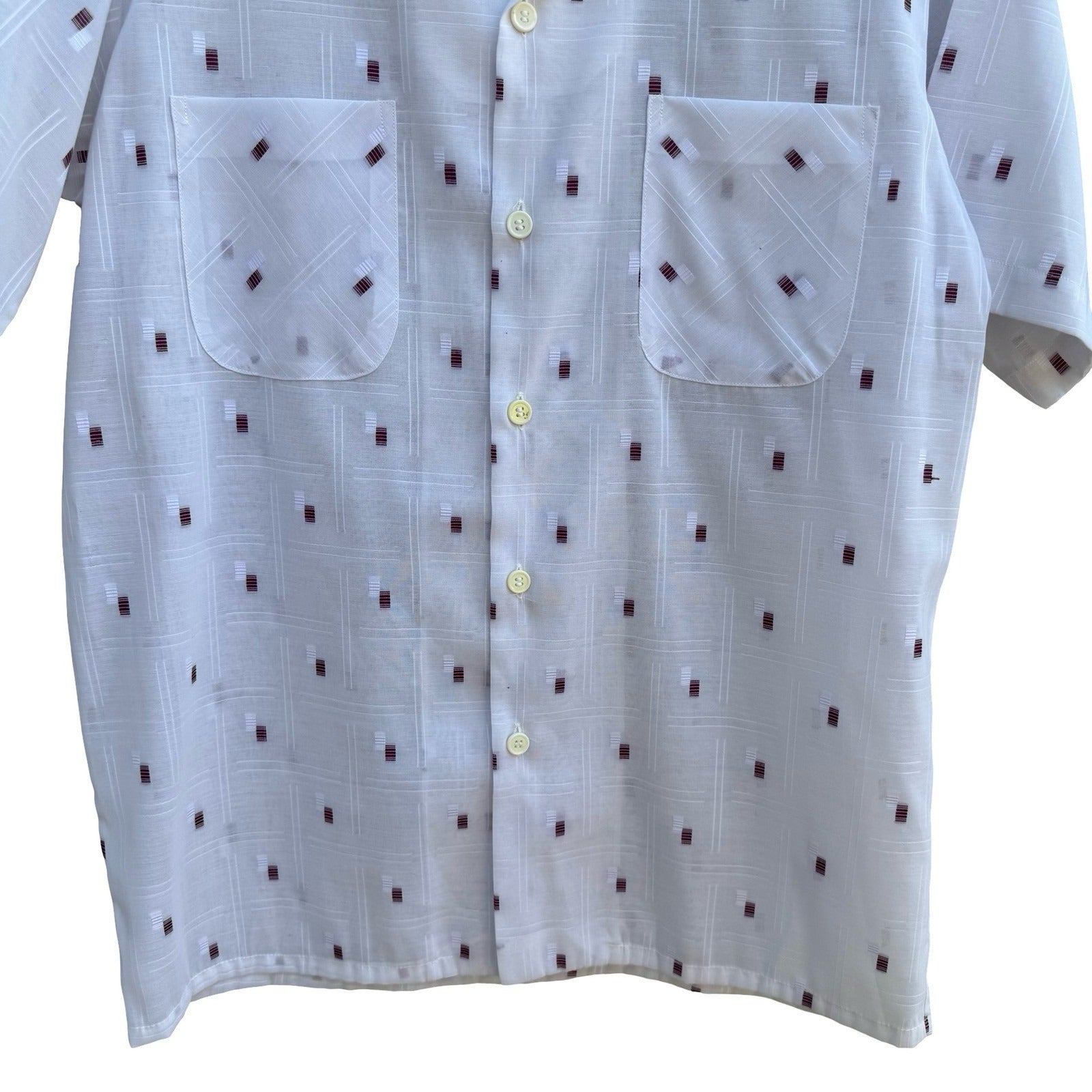 Sindaedo Vintage 60s 70s Mid Century Mod Sheer Camp Shirt Bowling Rockabilly M