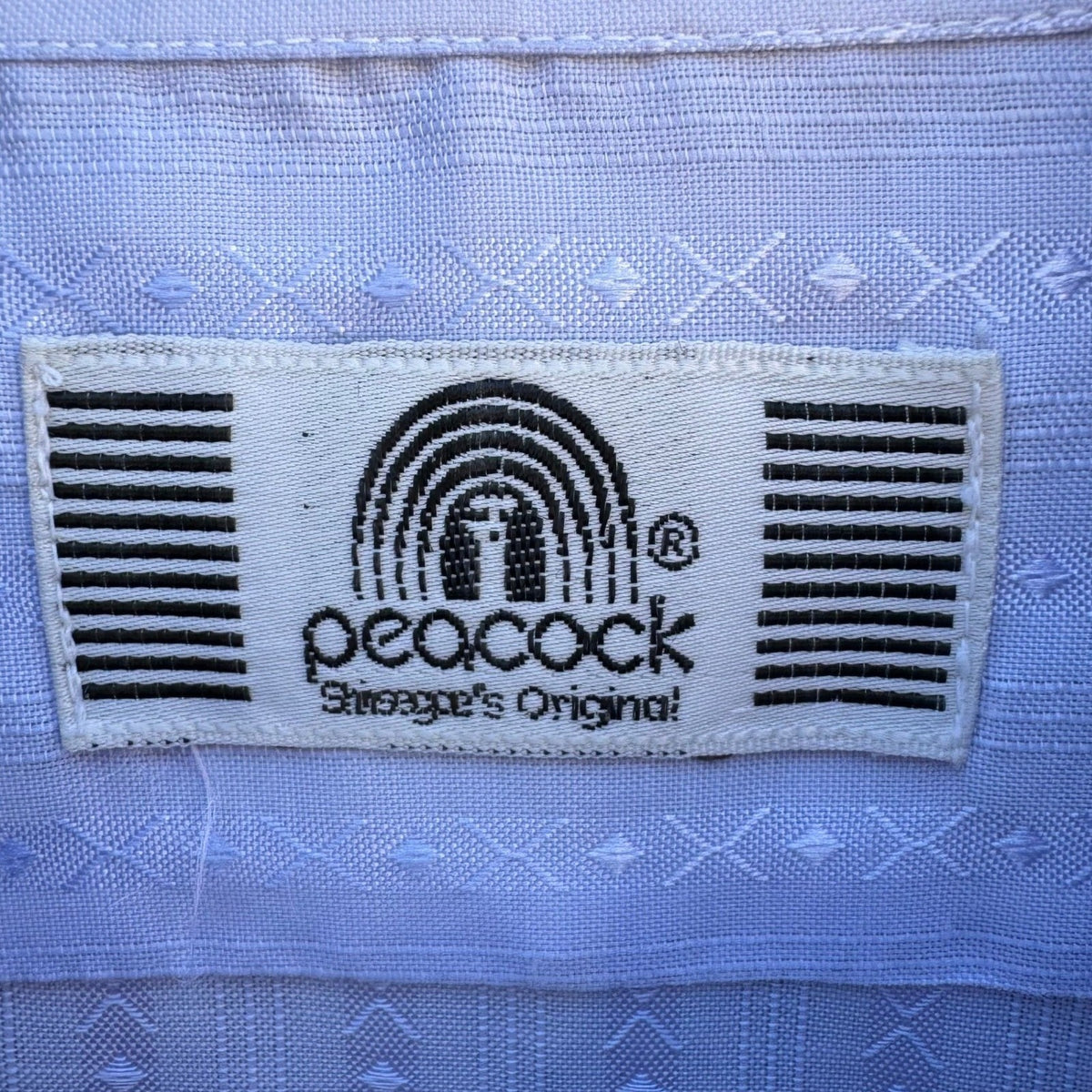 Peacock Shinsegae Korean Vintage 70s Blue Dagger Collar Stripe Disco Shirt L NEW