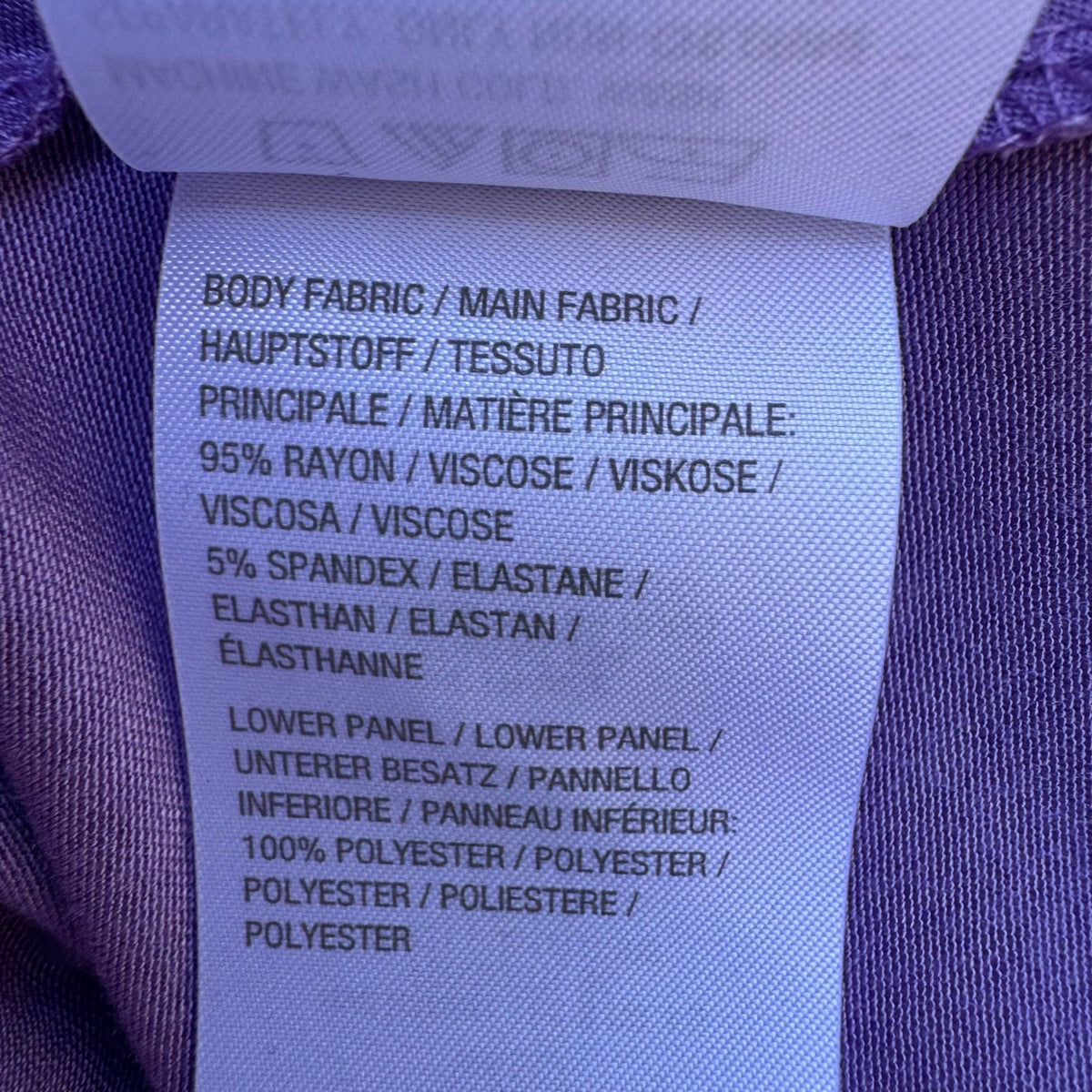 LOGO Lori Goldstein Lagenlook Flowy Chiffon Hem Sharkbite Tunic Knit Top Lilac M