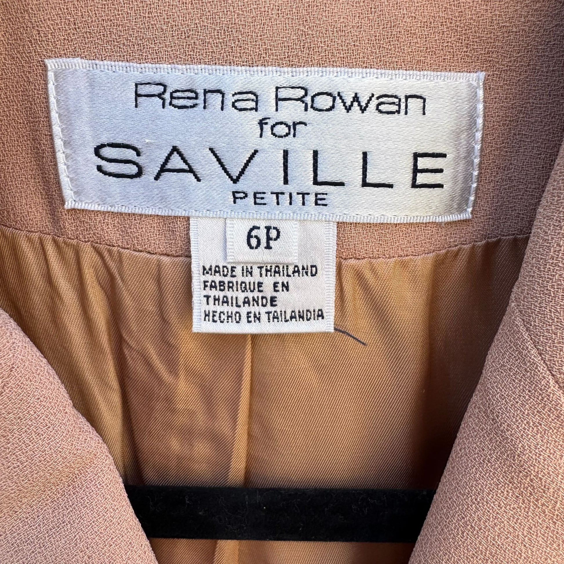 Rena Rowan For Saville Petite Vintage Womens Blush Pink Preppy Blazer Jacket 6P