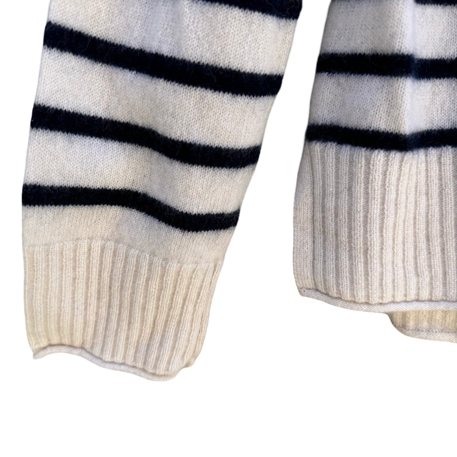 Rachel Zoe 2-Ply Cashmere Breton Parisian Nautical Striped Sweater Womens XL