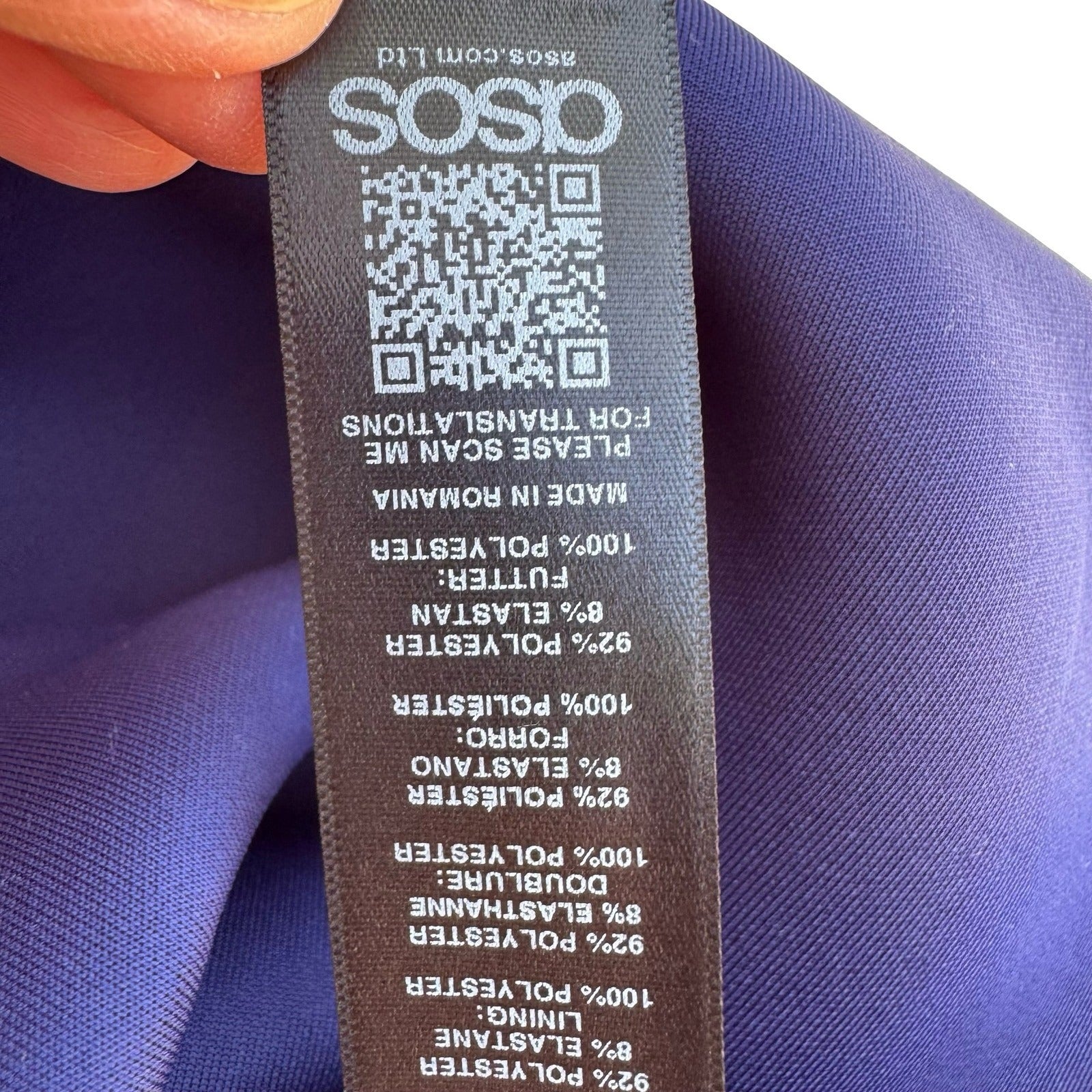ASOS Navy One Shoulder Scuba Gala Formal Midi Dress Bow Detail US 4 NEW Mermaid