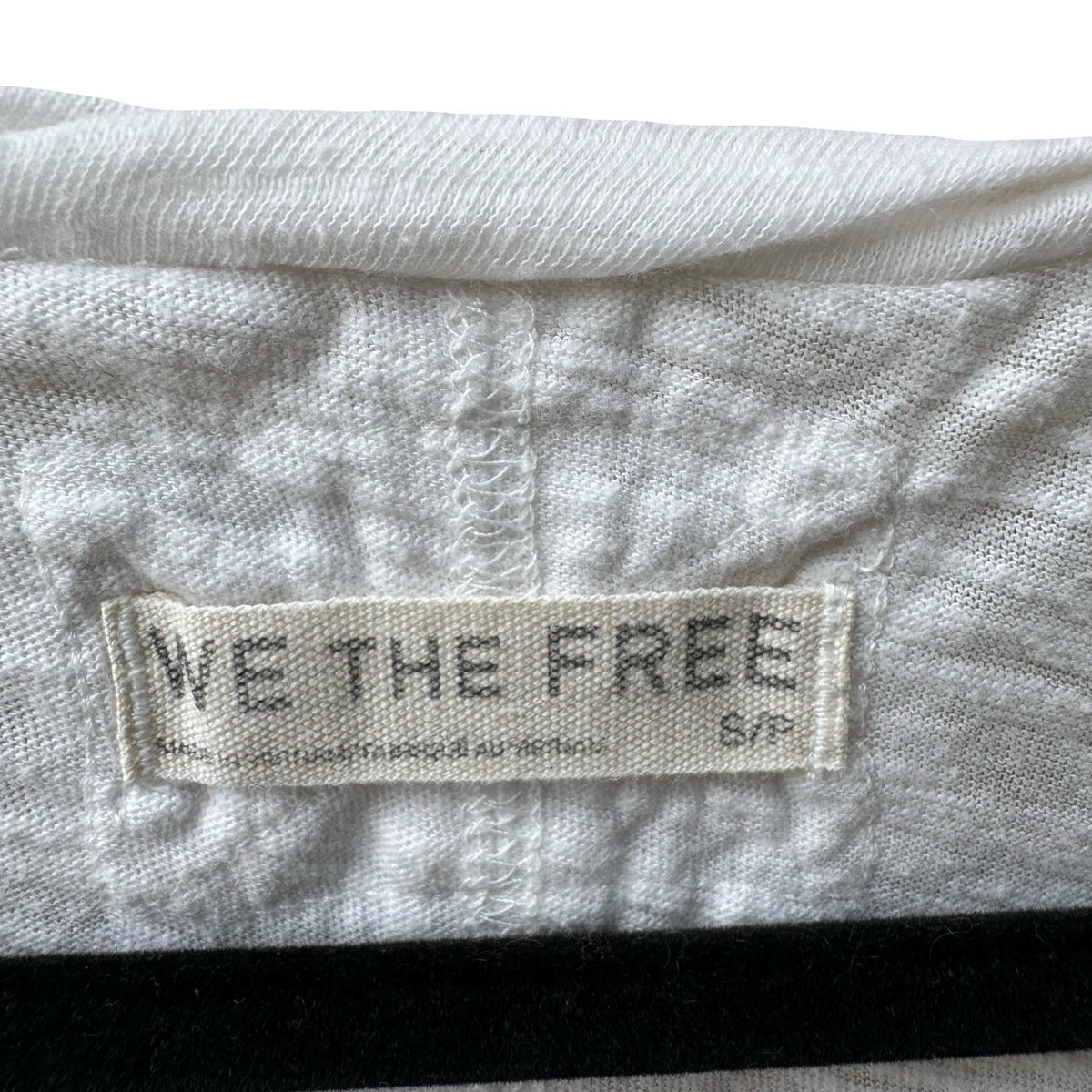 We The Free Raw Edge Minimalist Boho Slub Knit Scoop Neck Seam Tank Top White S