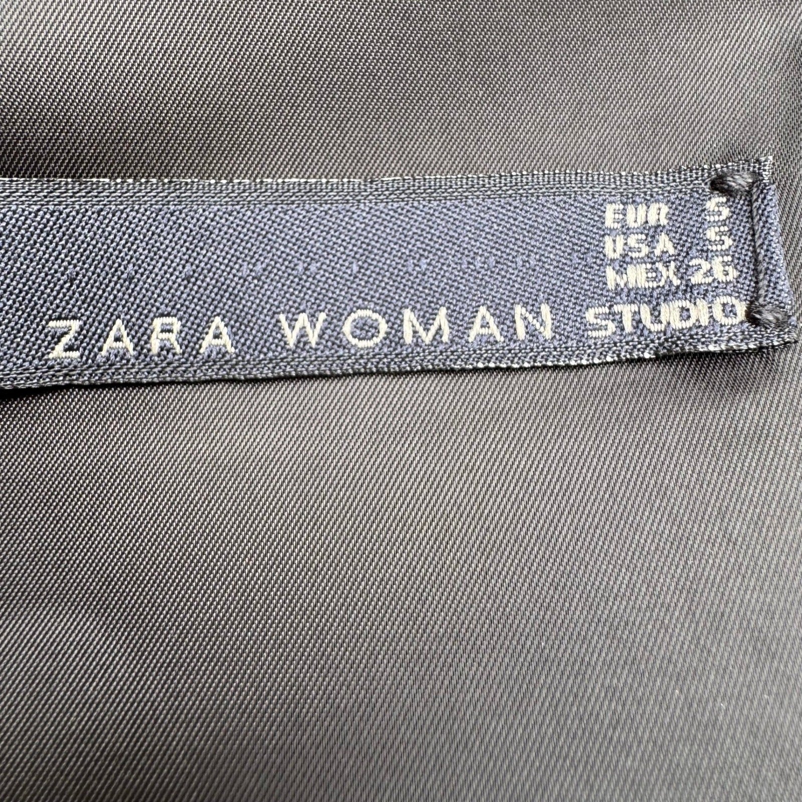 Zara Woman Studio Edgy Cocktail Party Black Cutout Mini Dress Exposed Zipper S
