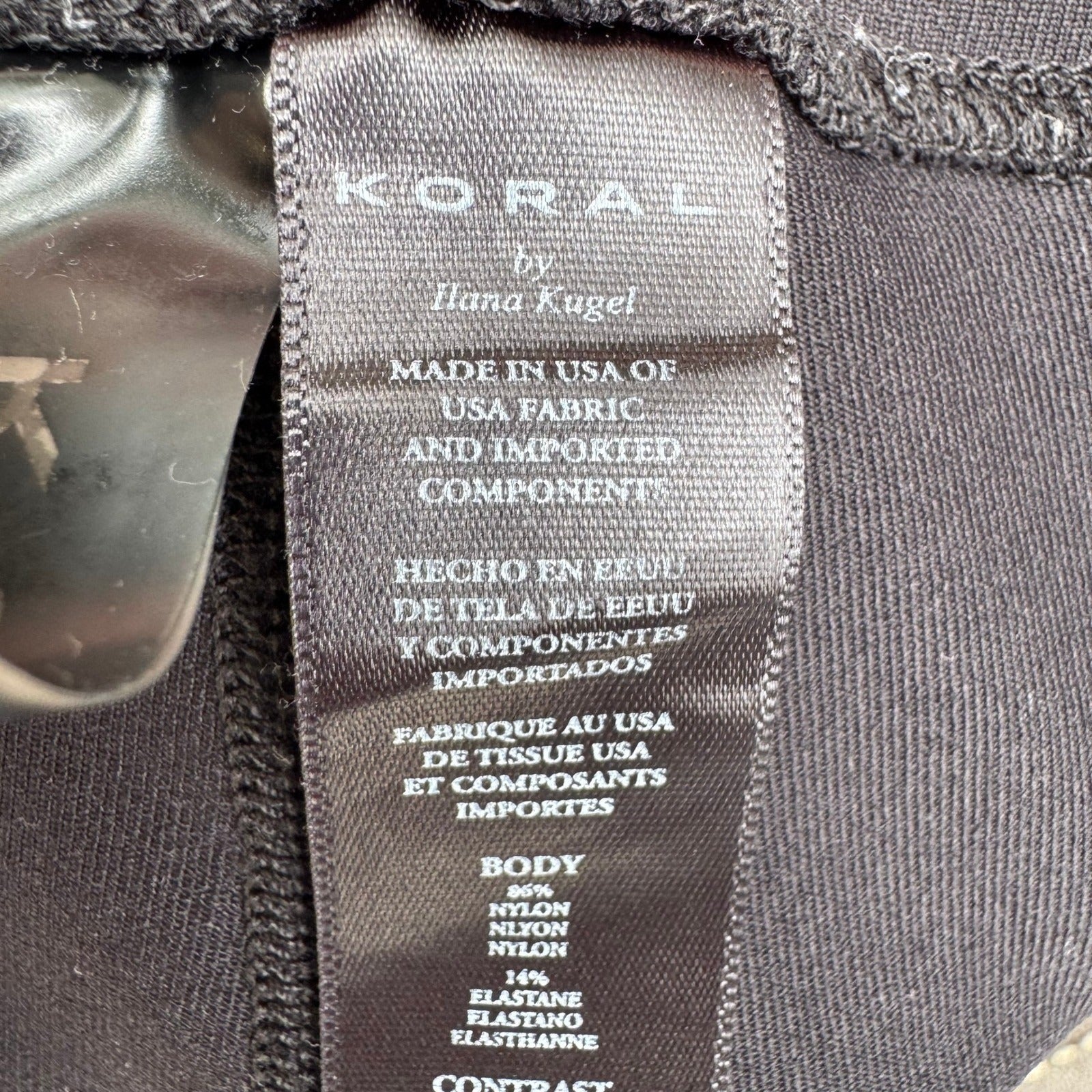 Koral Ilana Kugel Black Mesh Panel High Rise Activewear Gym Leggings Womens XS
