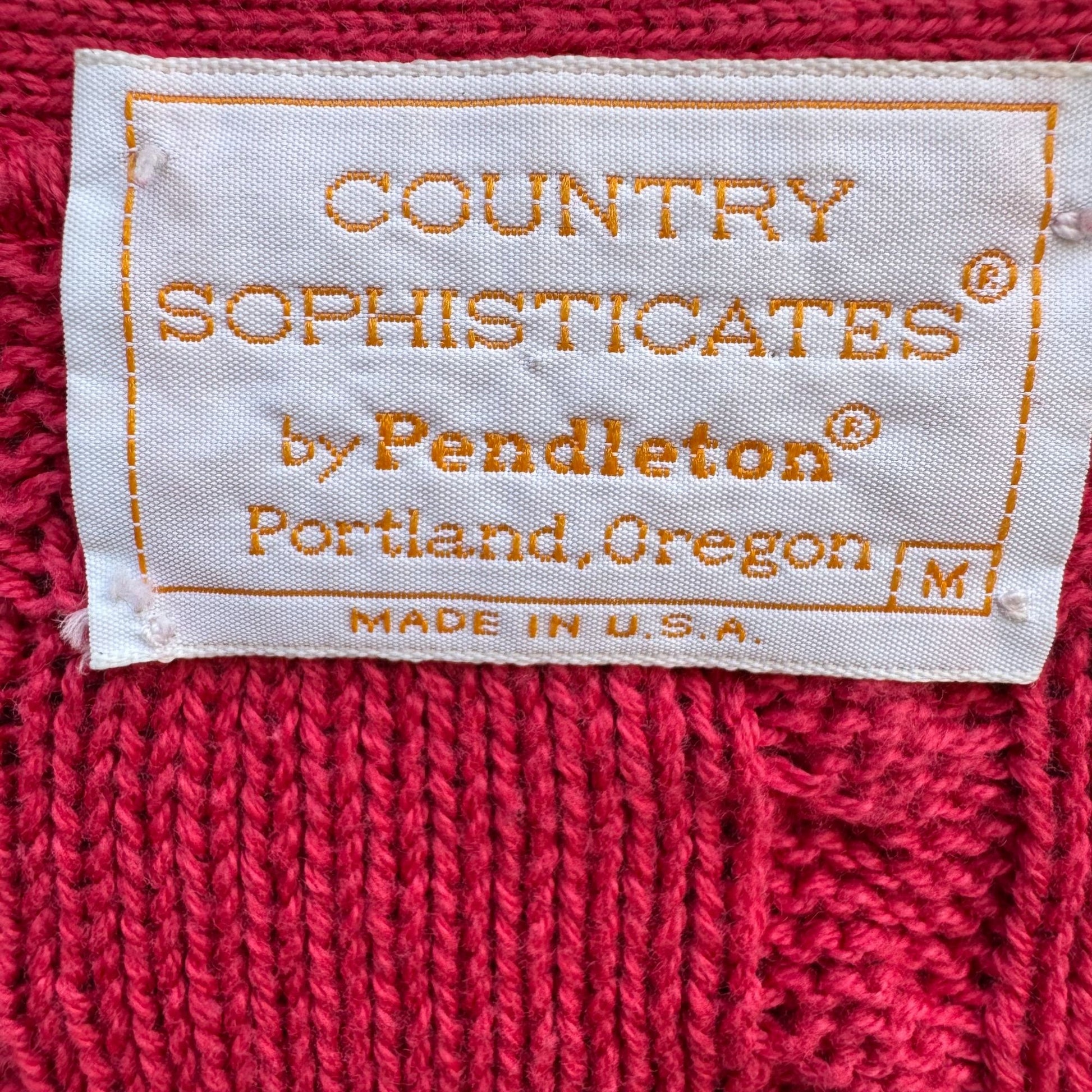Pendleton Country Sophisticates Vintage Cable Knit Cardigan Sweater Oversized M