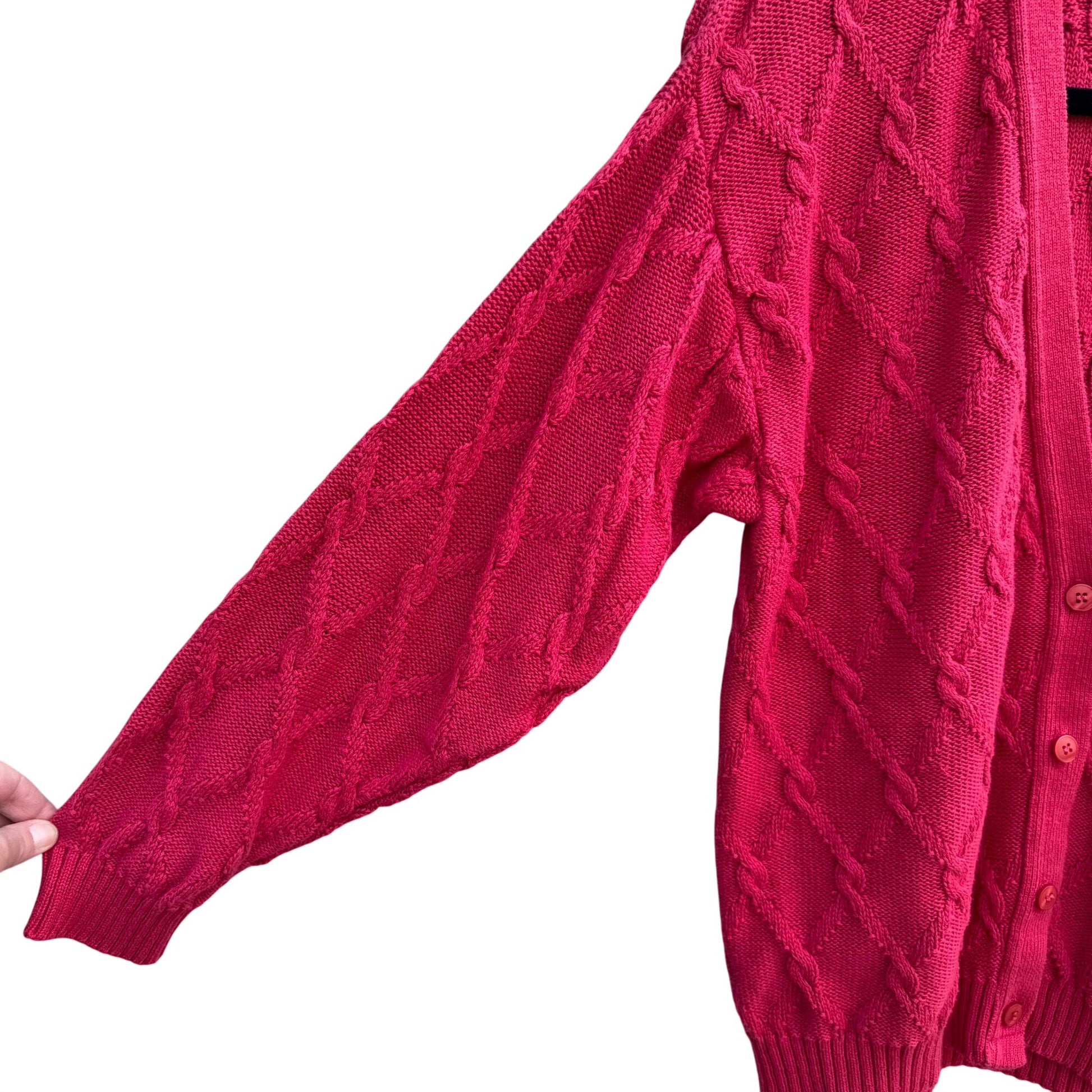 Pendleton Country Sophisticates Vintage Cable Knit Cardigan Sweater Oversized M