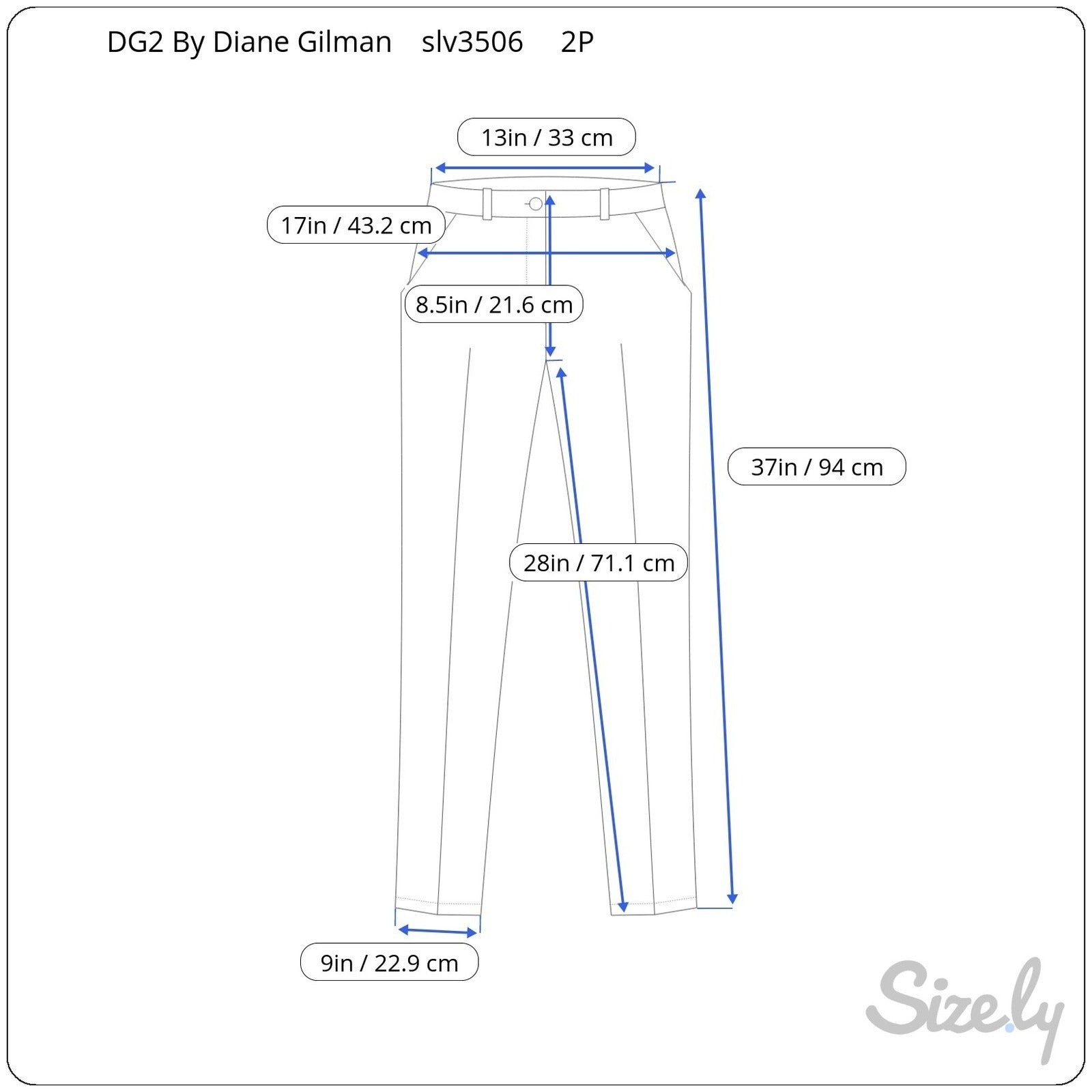 DG2 Diane Gilman Womens 2P Espresso Brown Stretch Bootcut Twill Pants Petite