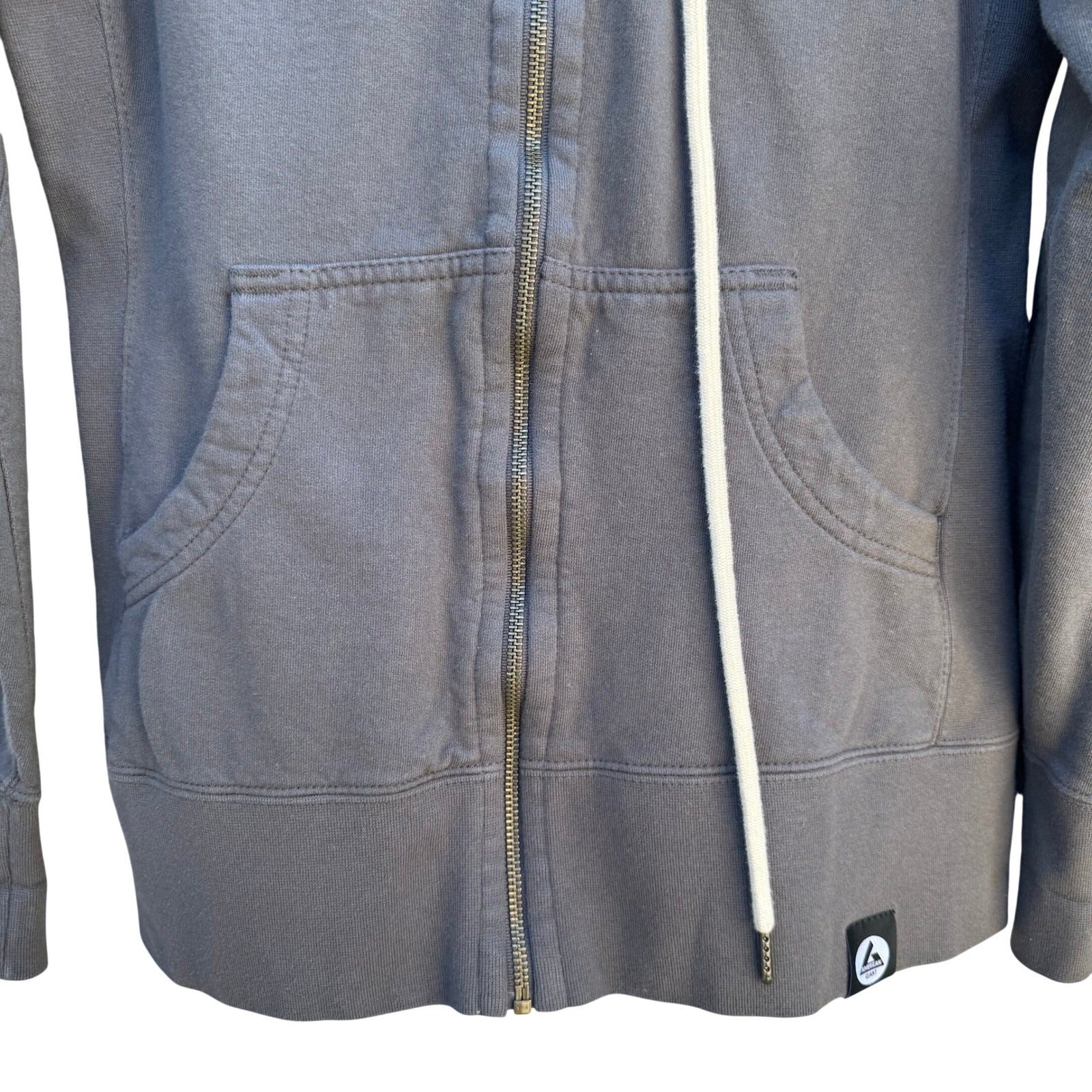 American Giant Womens Classic Full Zip Hoodie Charcoal Gray Cotton Size M USA