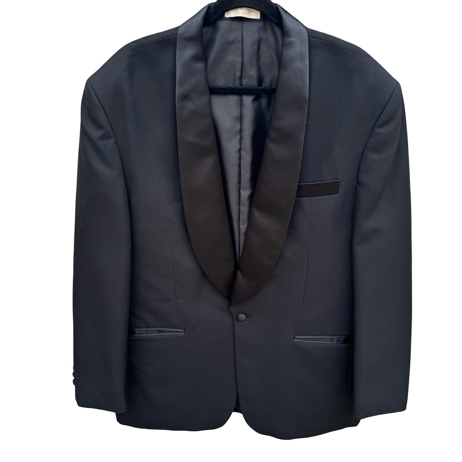 Allesandro by Bruno Allesandro Mens Black Tuxedo Jacket Shawl Lapel Blazer 44R