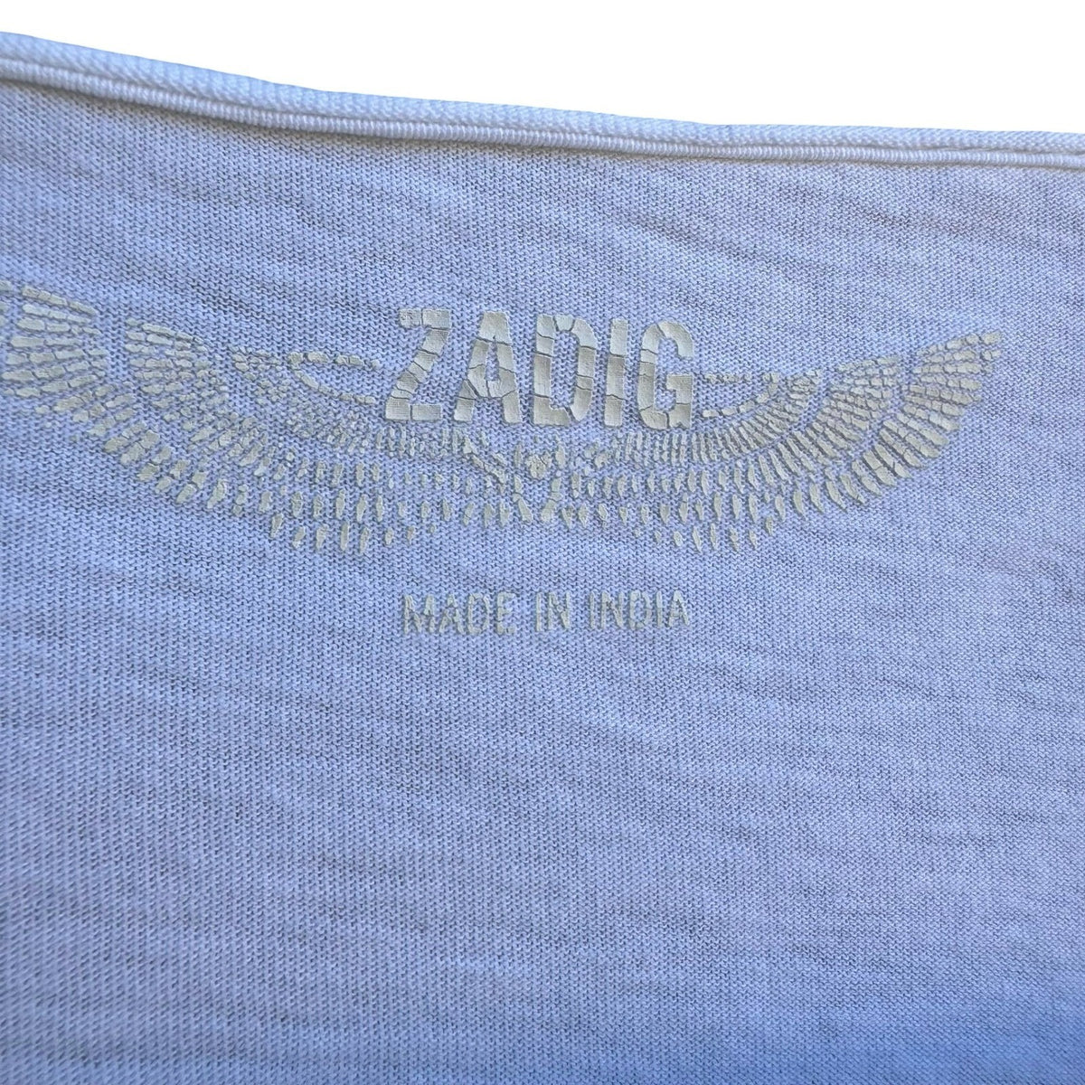 Zadig & Voltaire Glitter Skull Grunge Rocker Alt Gothic Long Sleeve Tee White M