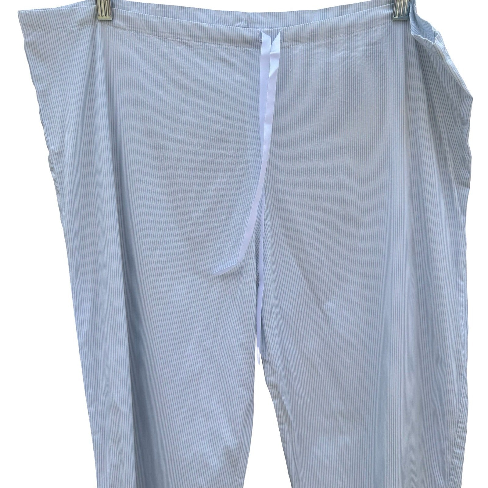 Under Construction Womens Blue White Pinstripe Cotton Pajama Pants Size L USA