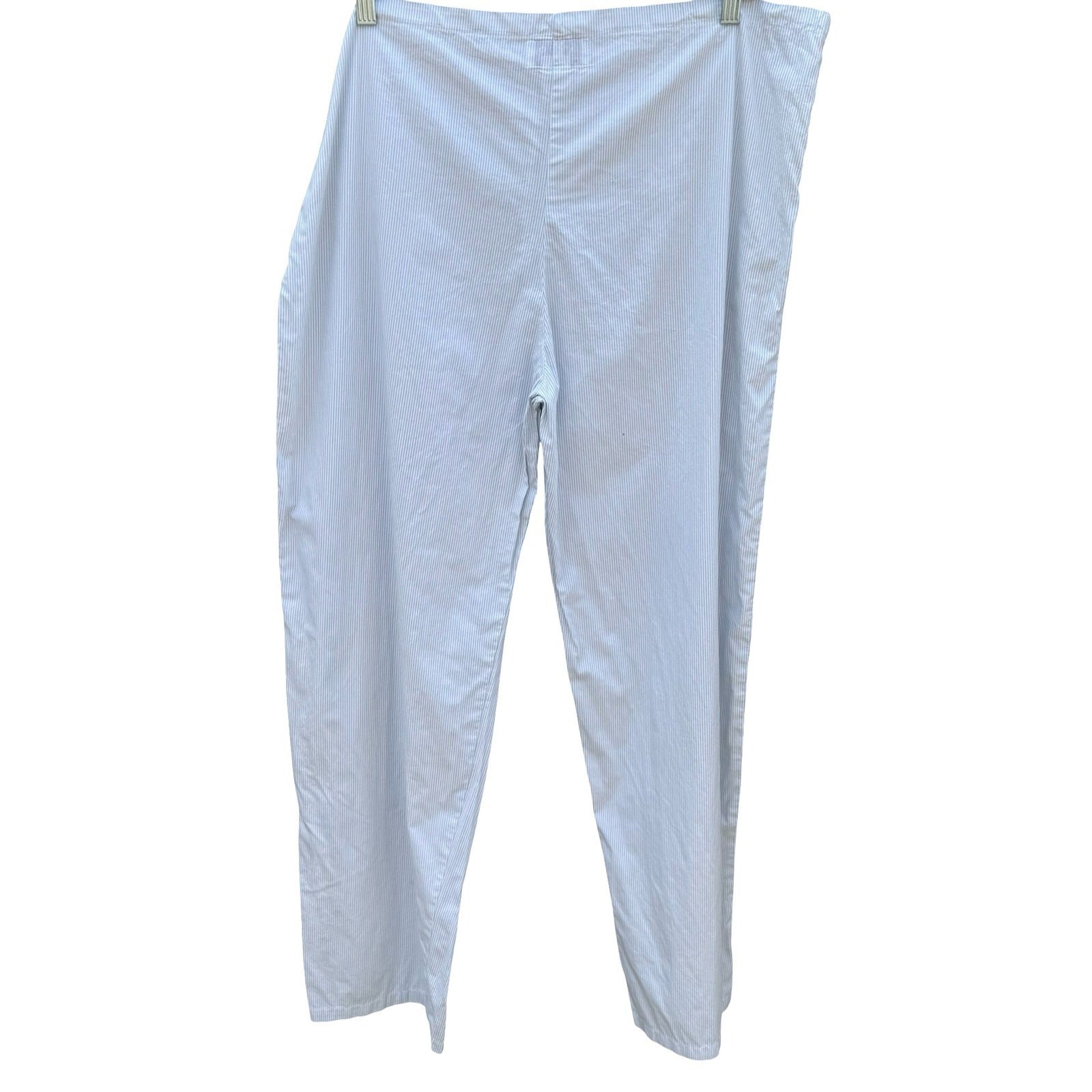 Under Construction Womens Blue White Pinstripe Cotton Pajama Pants Size L USA