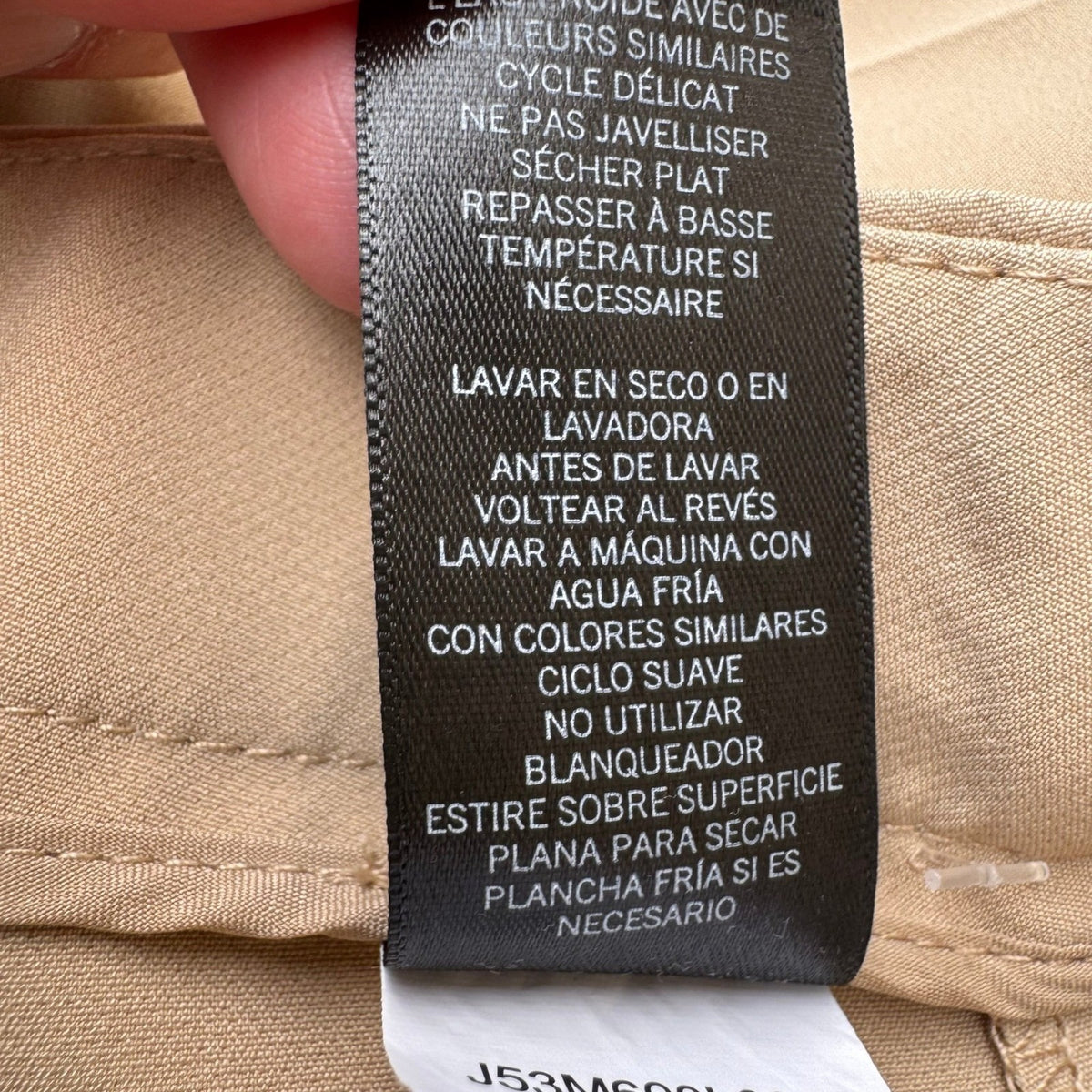 Kenneth Cole Carreman French Fabric Minimalist Straight Leg Dress Pants Tan 12