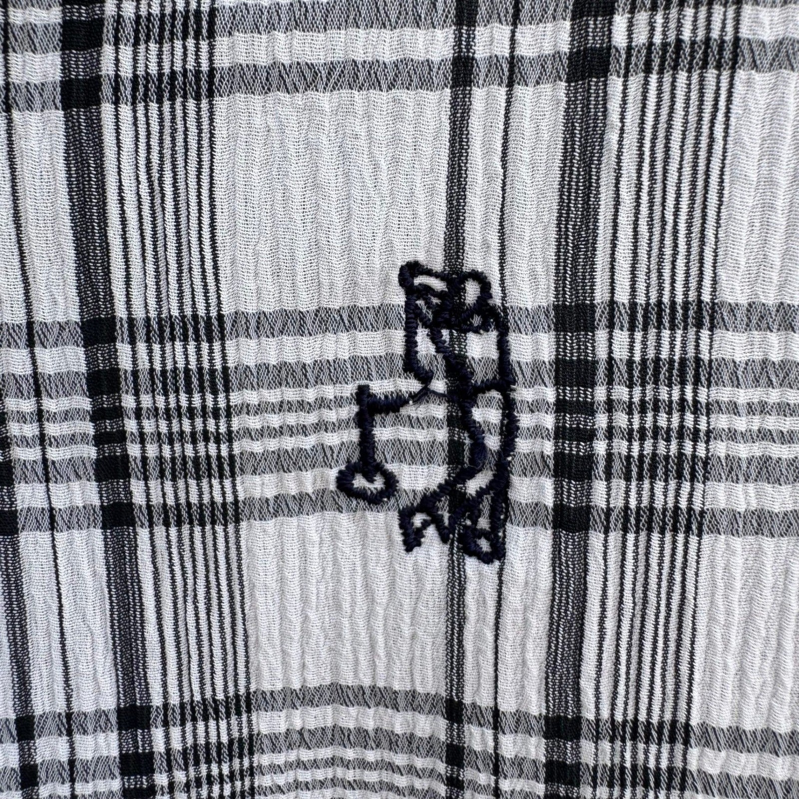 Trady Mens L Plaid Harrington Jacket White Black Navy Blue Textured Zip Up Golf