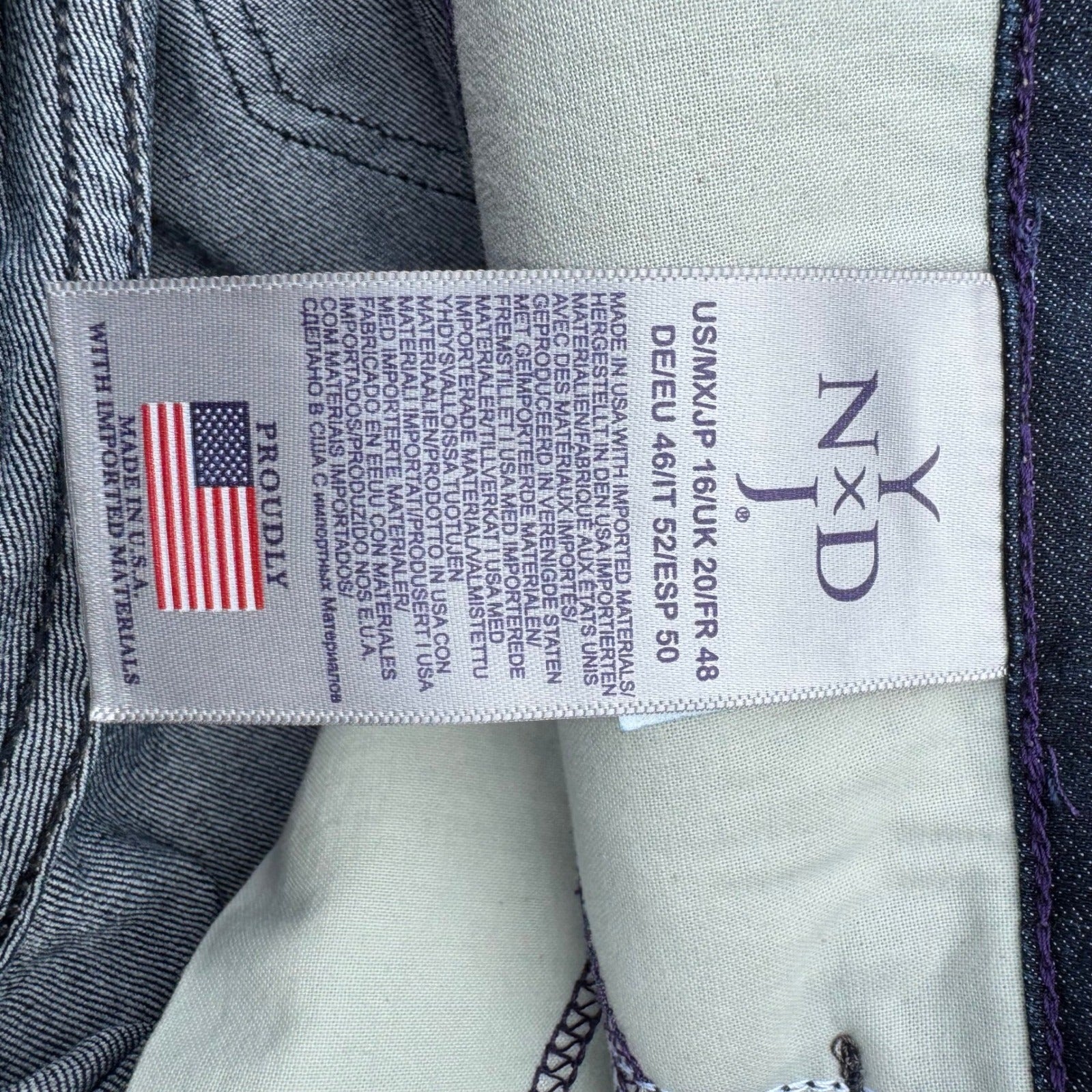 NYDJ Marilyn Straight Leg Jeans Burbank Dark Wash Lift Tuck M10K43BK4339 Size 16