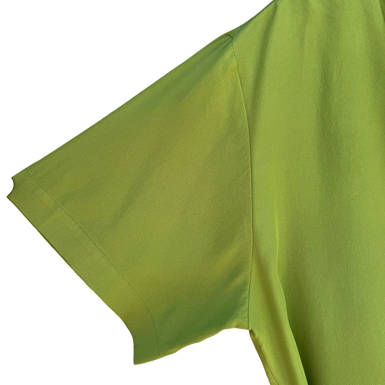 Alexandria Vintage 90s Pleated Draped V-Neck Keyhole Statement Blouse Womens 8