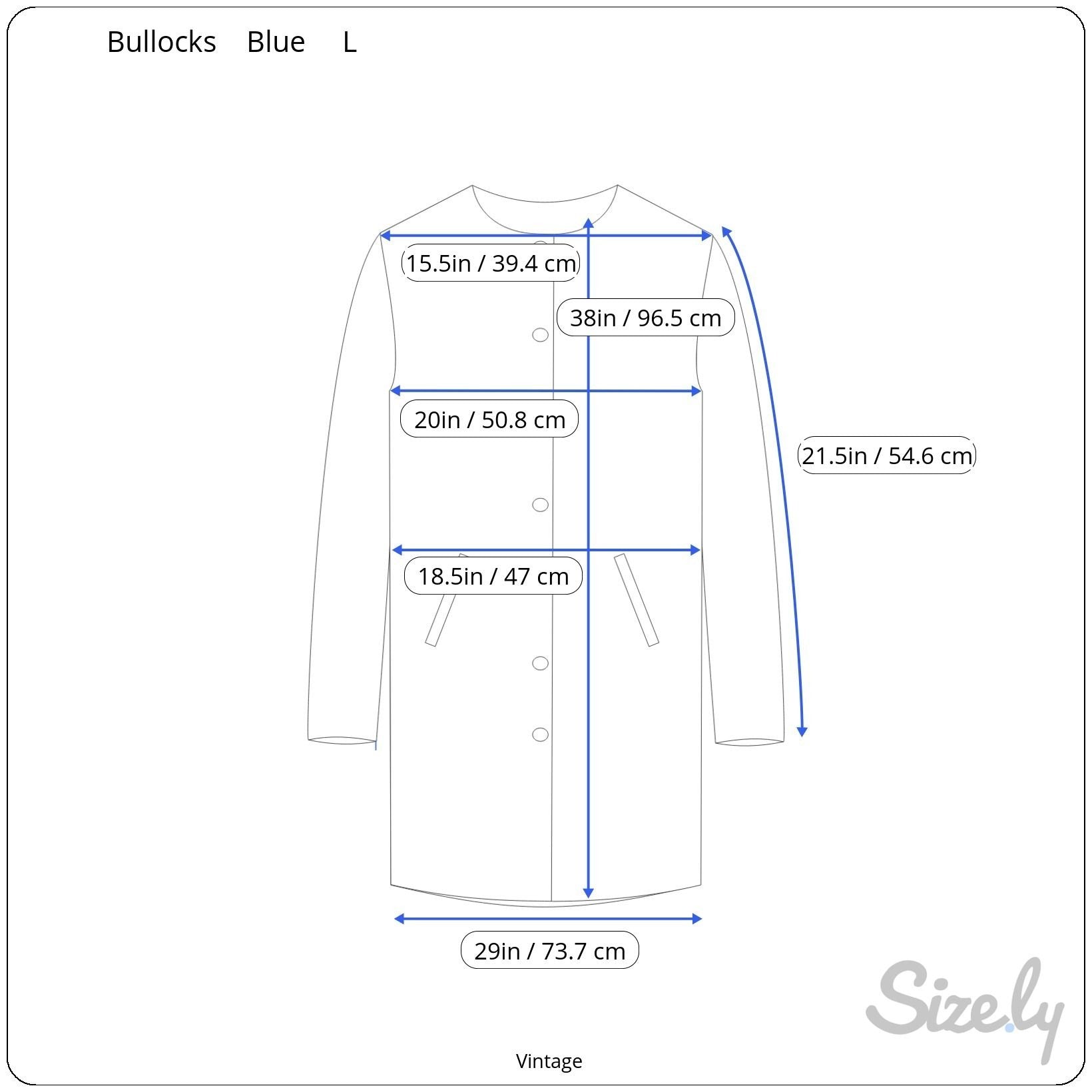 Bullocks Wilshire Vintage 60s 70s Womens Royal Blue A Line Mod Coat Overcoat L