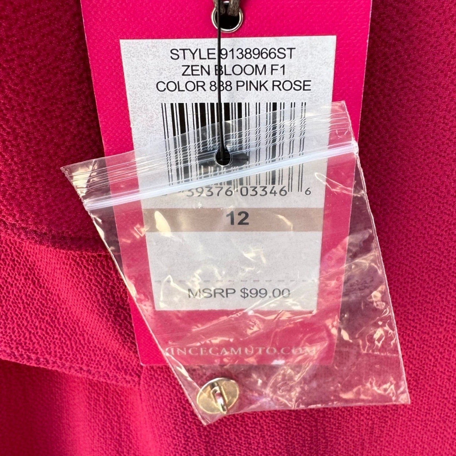 Vince Camuto Zen Bloom Tiered Asymmetrical Shift Cocktail Dress Hot Pink 12 NEW
