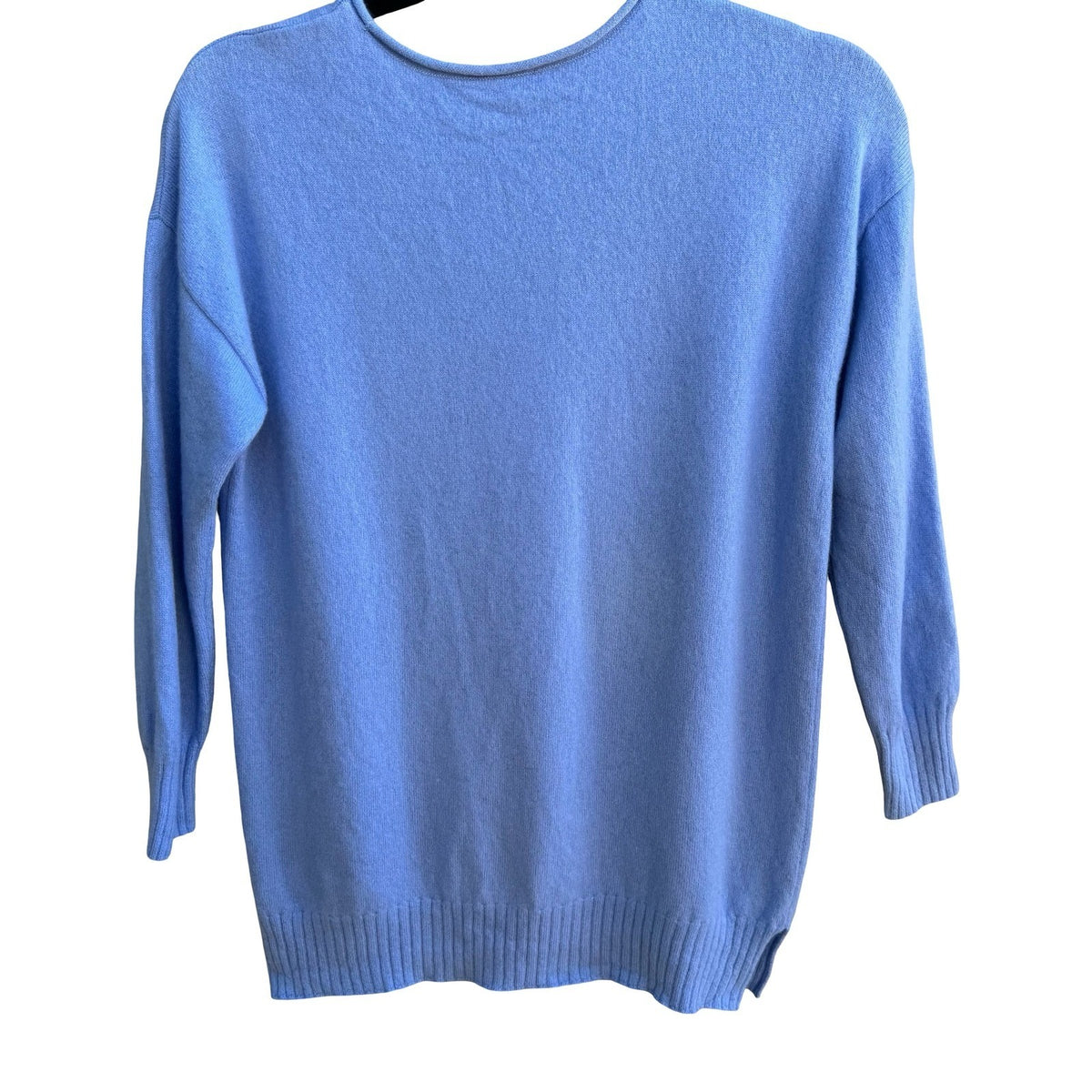 J McLaughlin 100% Cashmere Quiet Luxury Minimalist Coastal Sweater Pastel Blue S