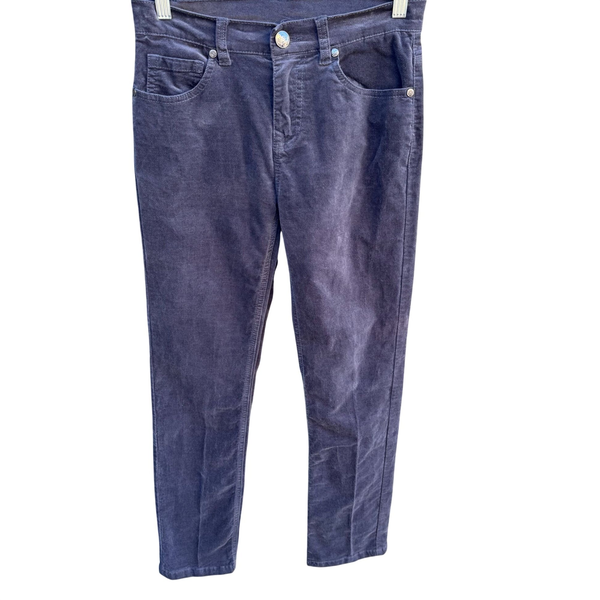 Diane Gilman DG2 Grey Corduroy Pants 2P Mid-Rise Casual Stretch Slim Fit Womens