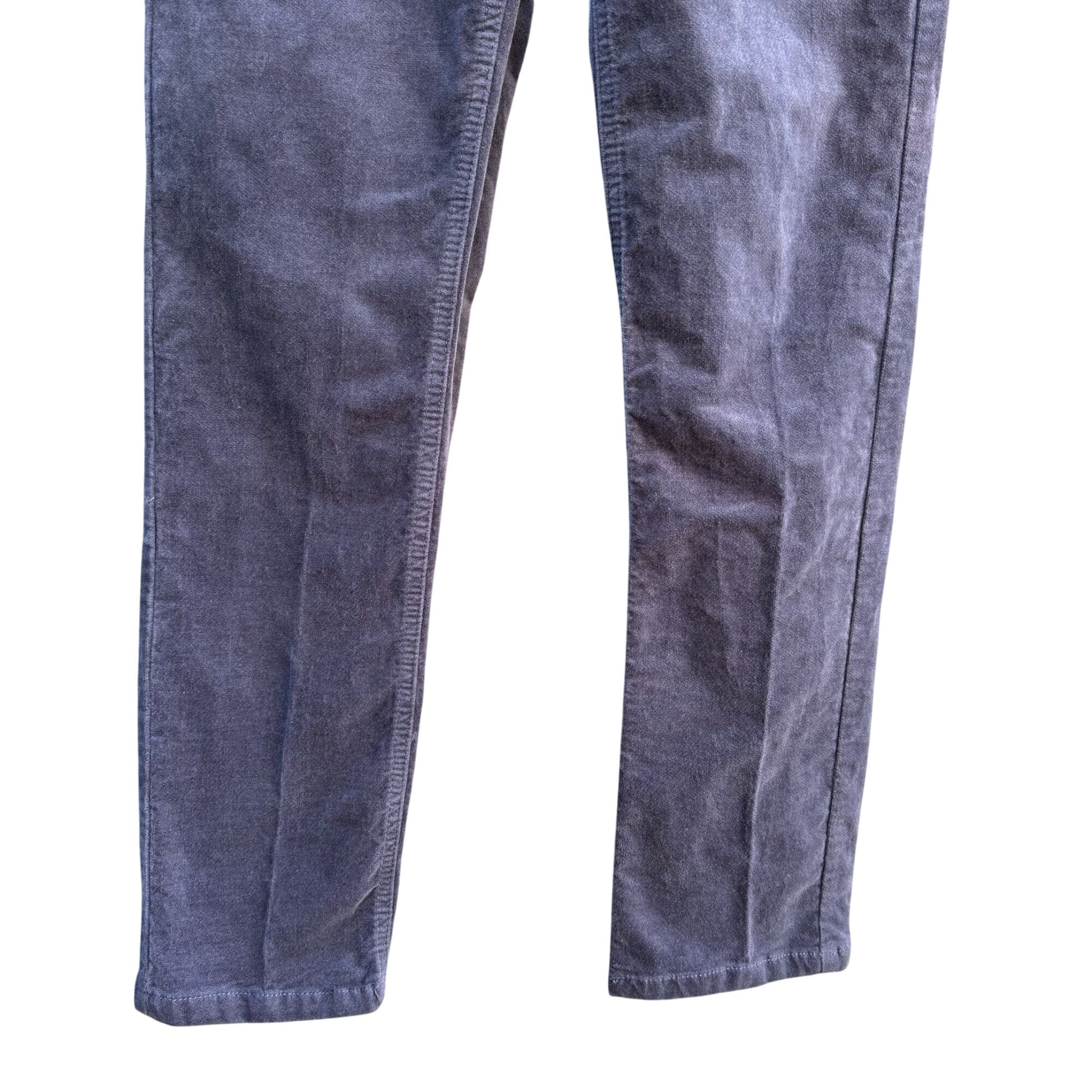 Diane Gilman DG2 Grey Corduroy Pants 2P Mid-Rise Casual Stretch Slim Fit Womens