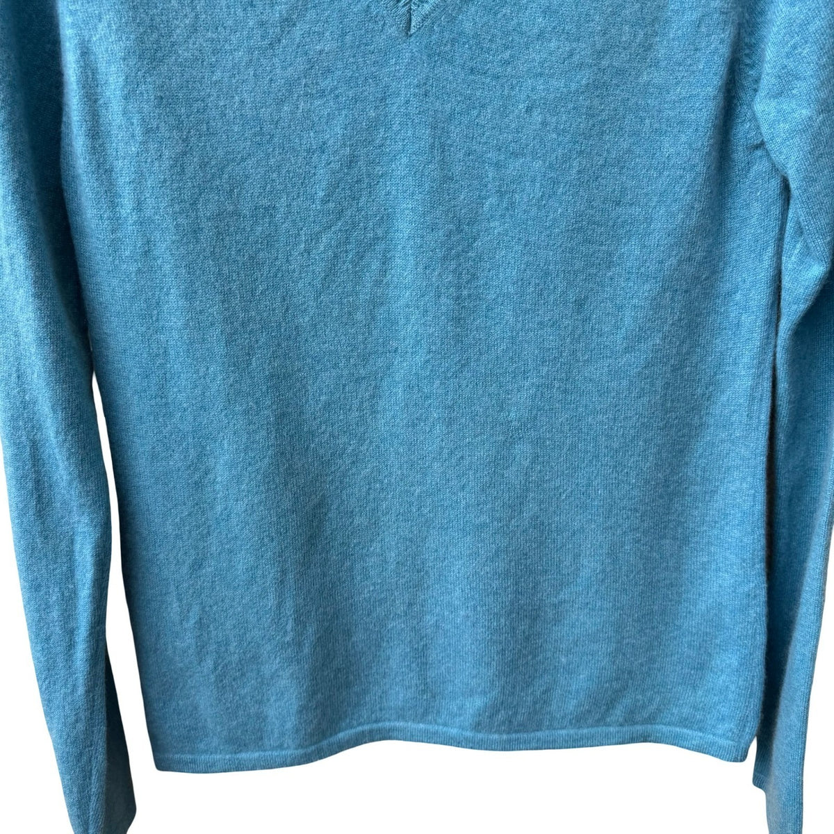 LXRI 100% Cashmere Quiet Luxury Preppy Coastal Minimalist Sweater Turquoise M