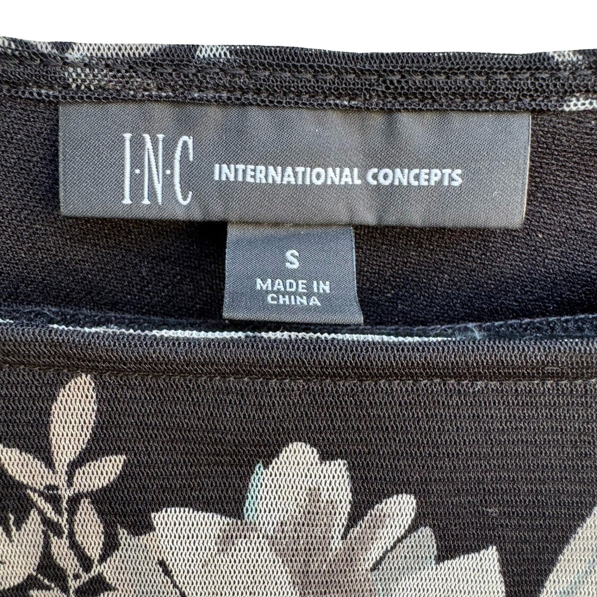 INC International Concepts Y2K Whimsigoth Fairy Floral Mesh Boat Neck Blouse S