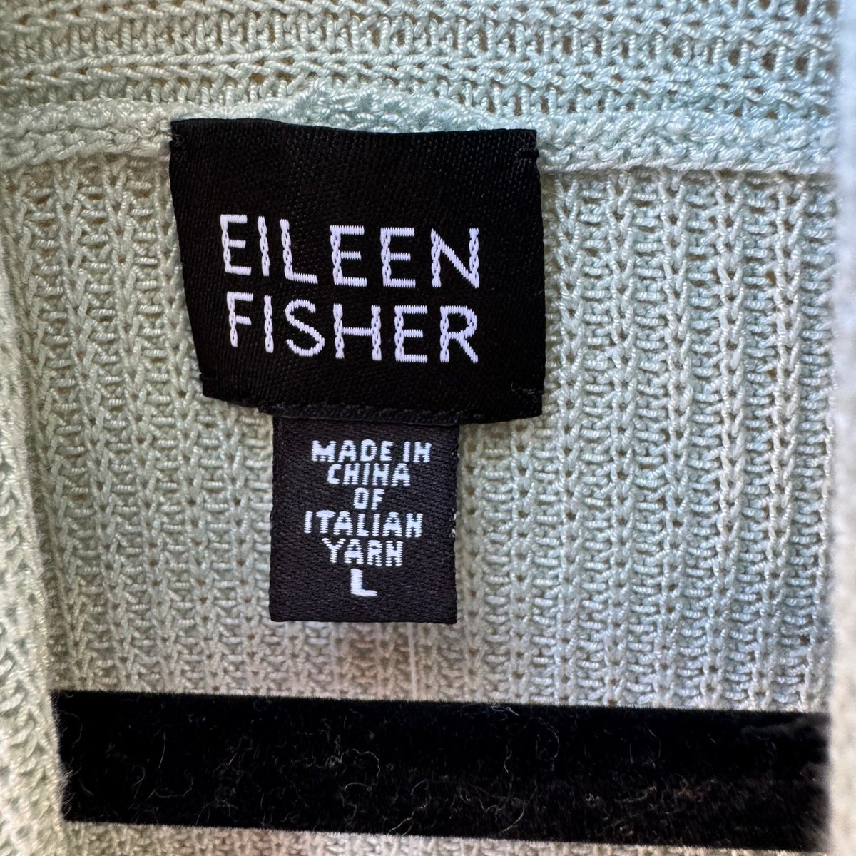 Eileen Fisher Italian Silk Organic Cotton Open Front Cardigan Sky Blue L NEW
