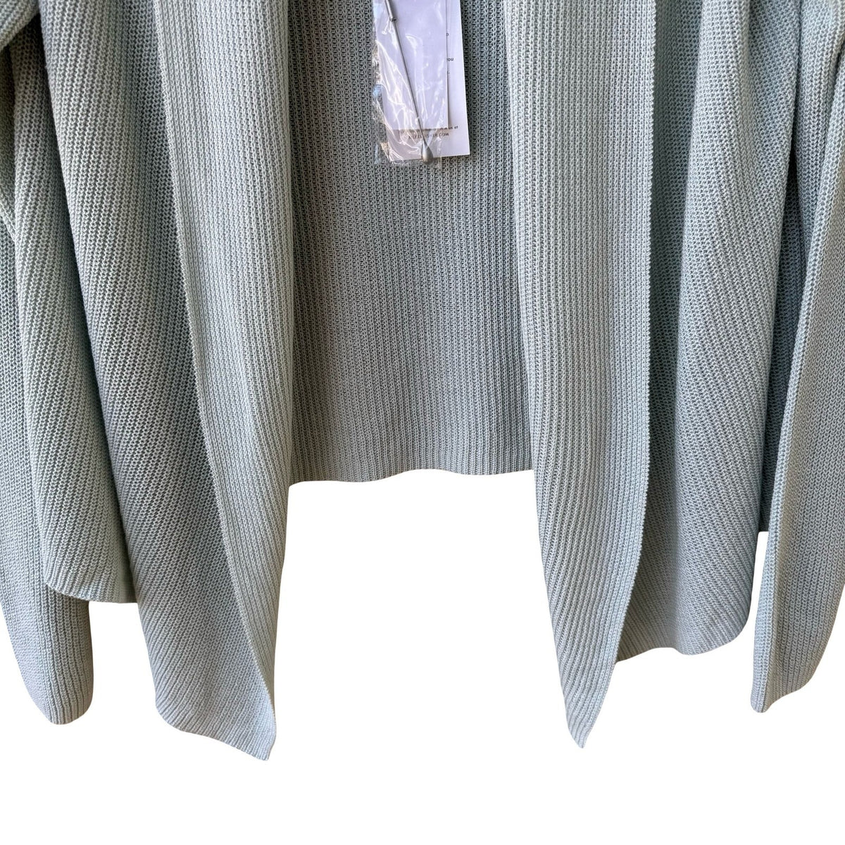 Eileen Fisher Italian Silk Organic Cotton Open Front Cardigan Sky Blue L NEW