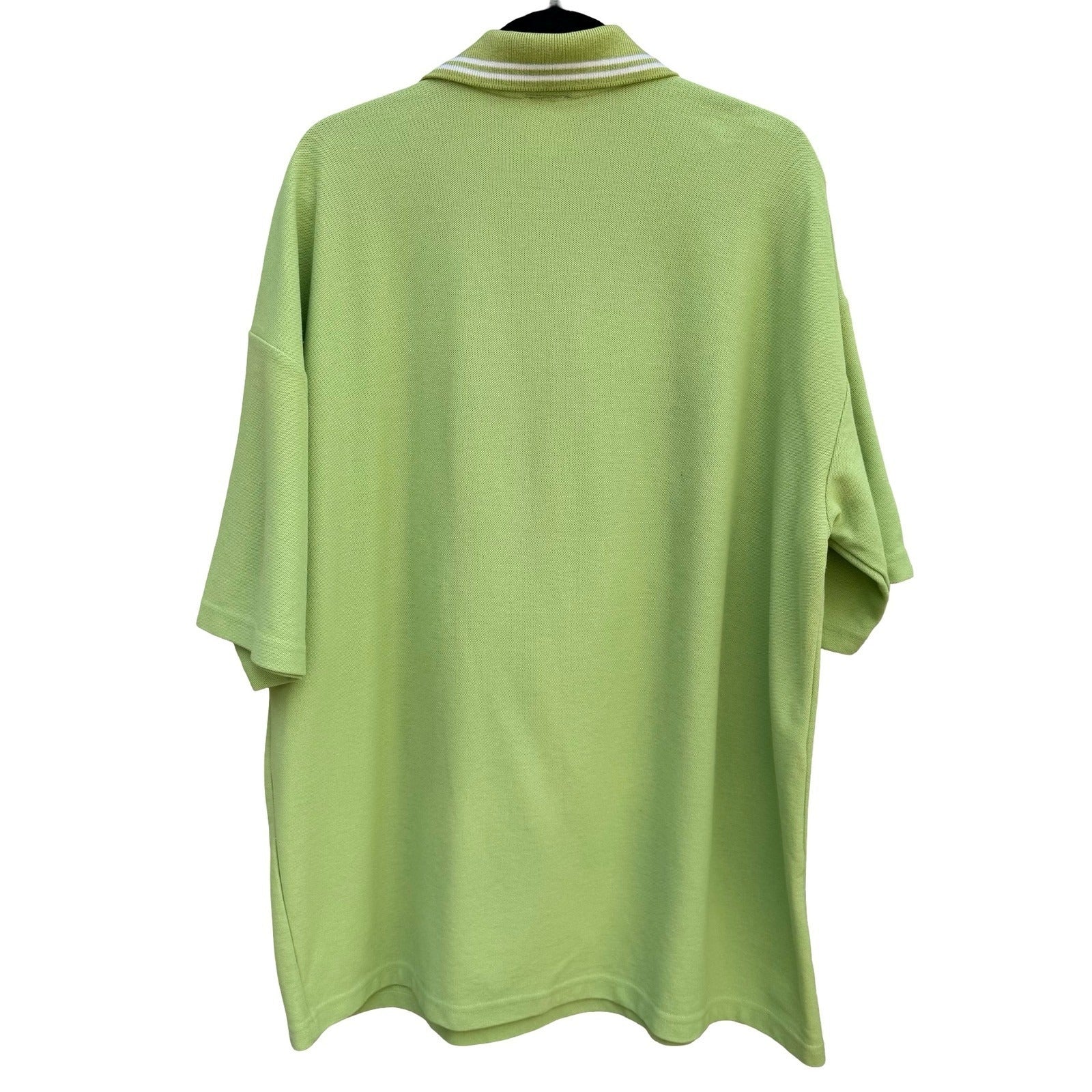 Damani Dada Supreme Vintage Lime Green Quarter Zip Polo Shirt Mens XL Made USA