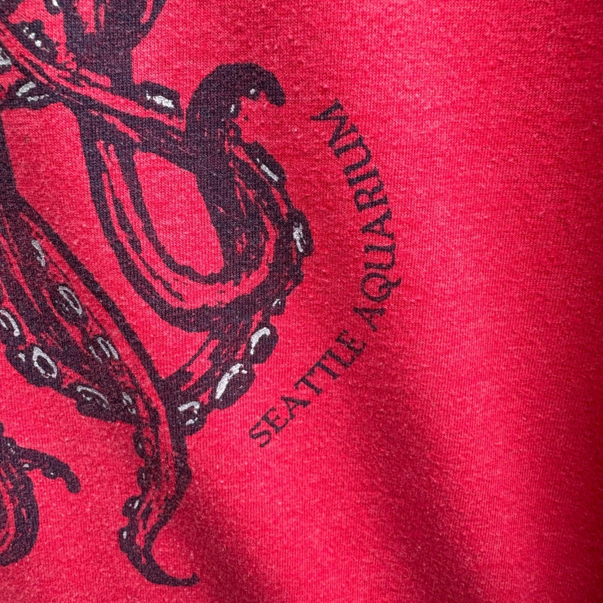 Next Level Seattle Marine Aquarium Octopus Graphic Tee Red Mens L Sustainable