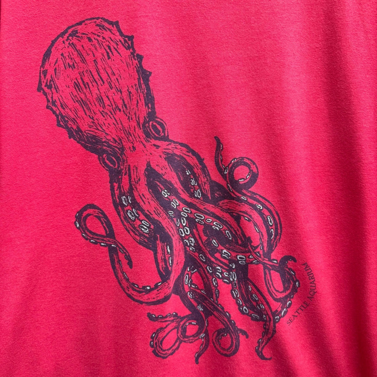 Next Level Seattle Marine Aquarium Octopus Graphic Tee Red Mens L Sustainable