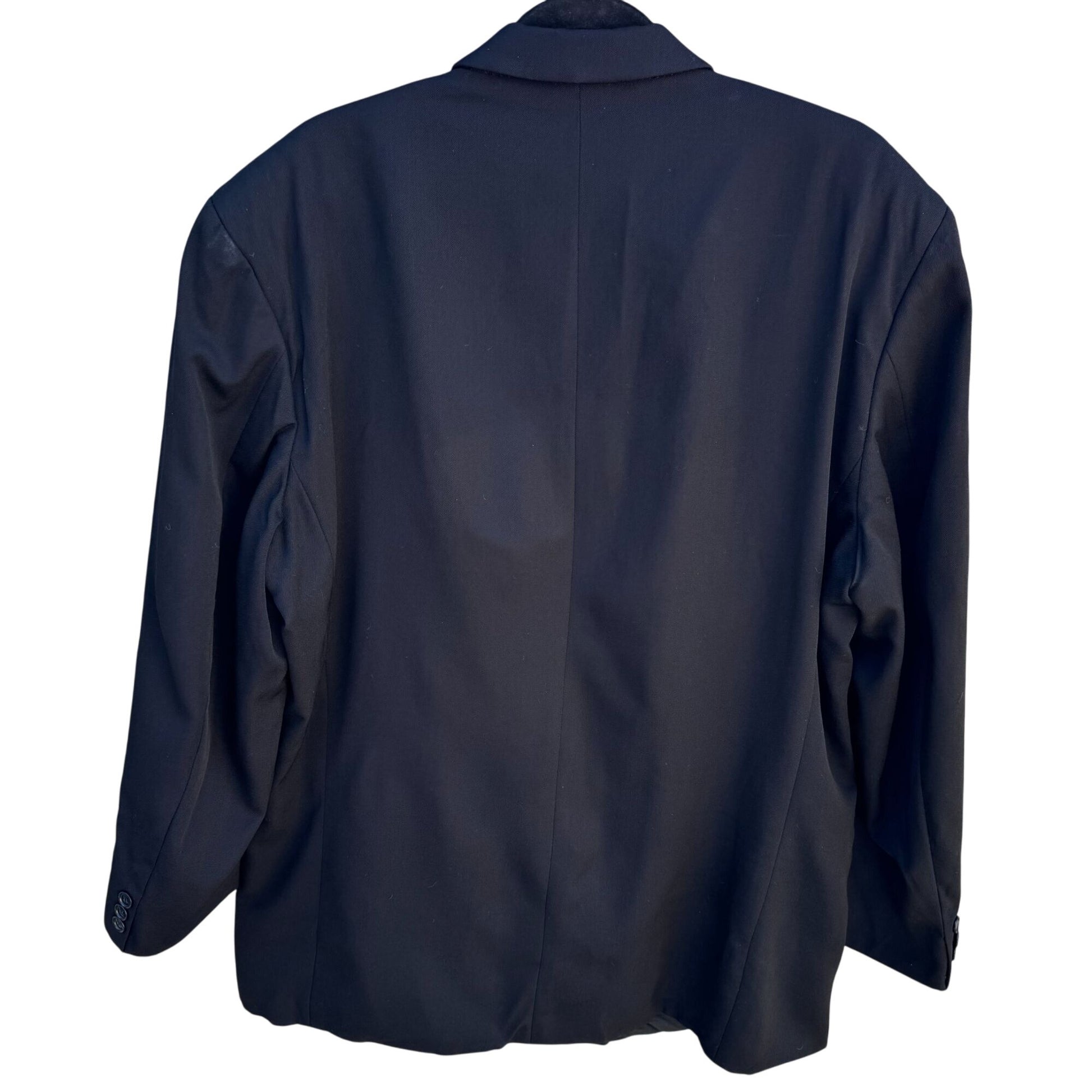 Modesto Uomo Vintage Mens Black Two Button Double Breasted Wool Blazer Jacket 46