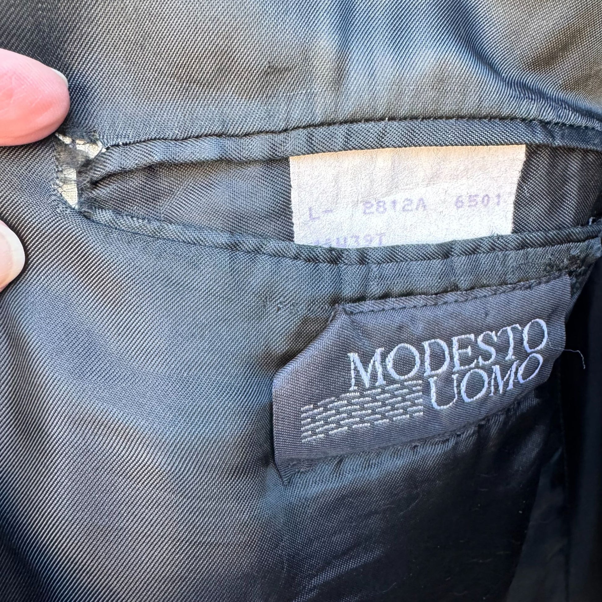 Modesto Uomo Vintage Mens Black Two Button Double Breasted Wool Blazer Jacket 46