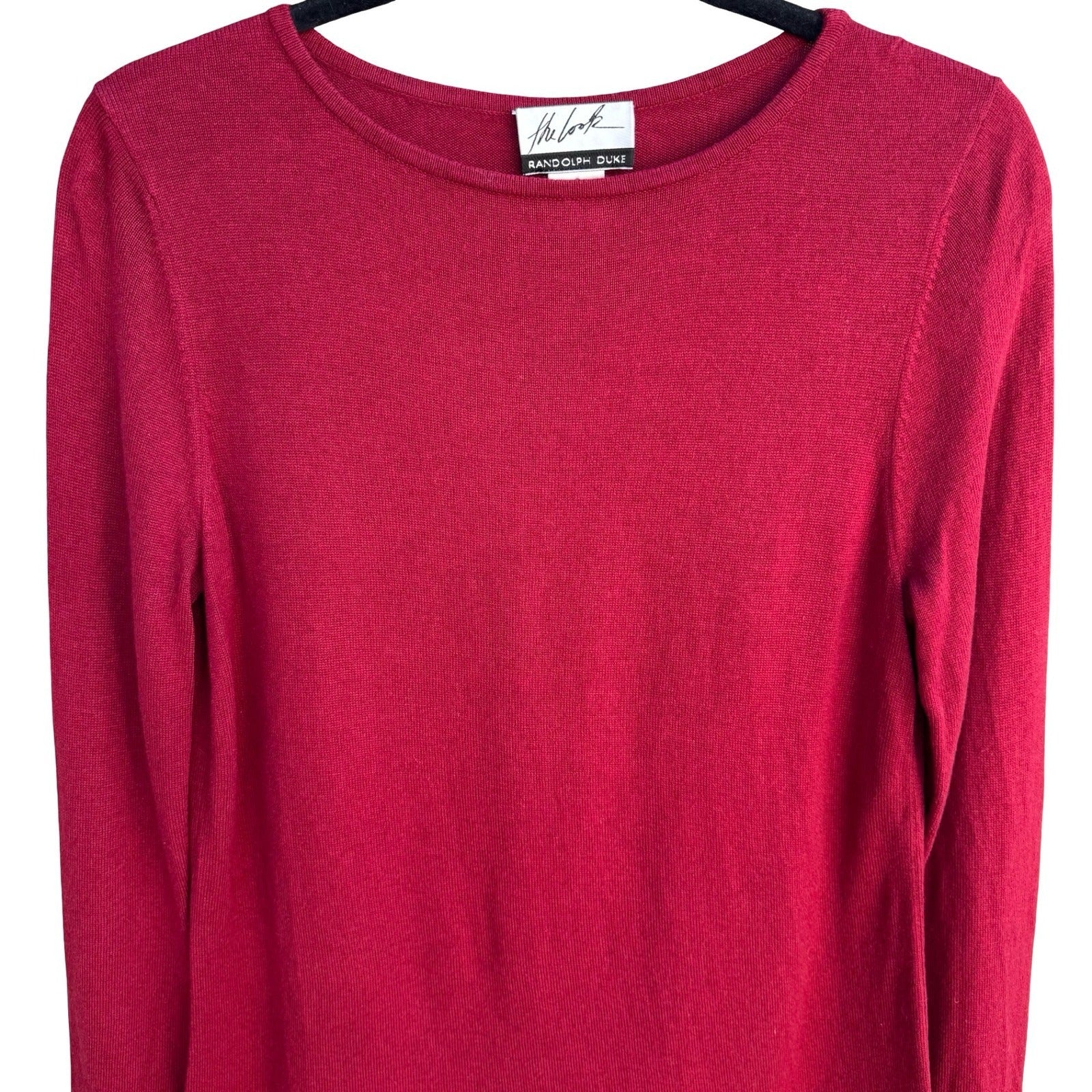 Randolph Duke The Look Womens Silk Cashmere Sweater Berry Red Minimalist Luxury