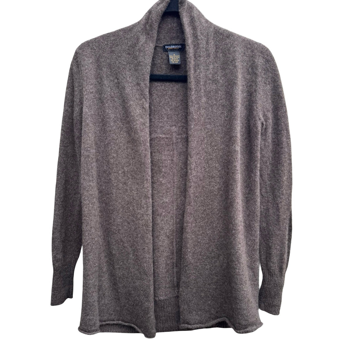 Philosophy Dane Lewis 100% Cashmere Quiet Luxury Preppy Open Front Cardigan S
