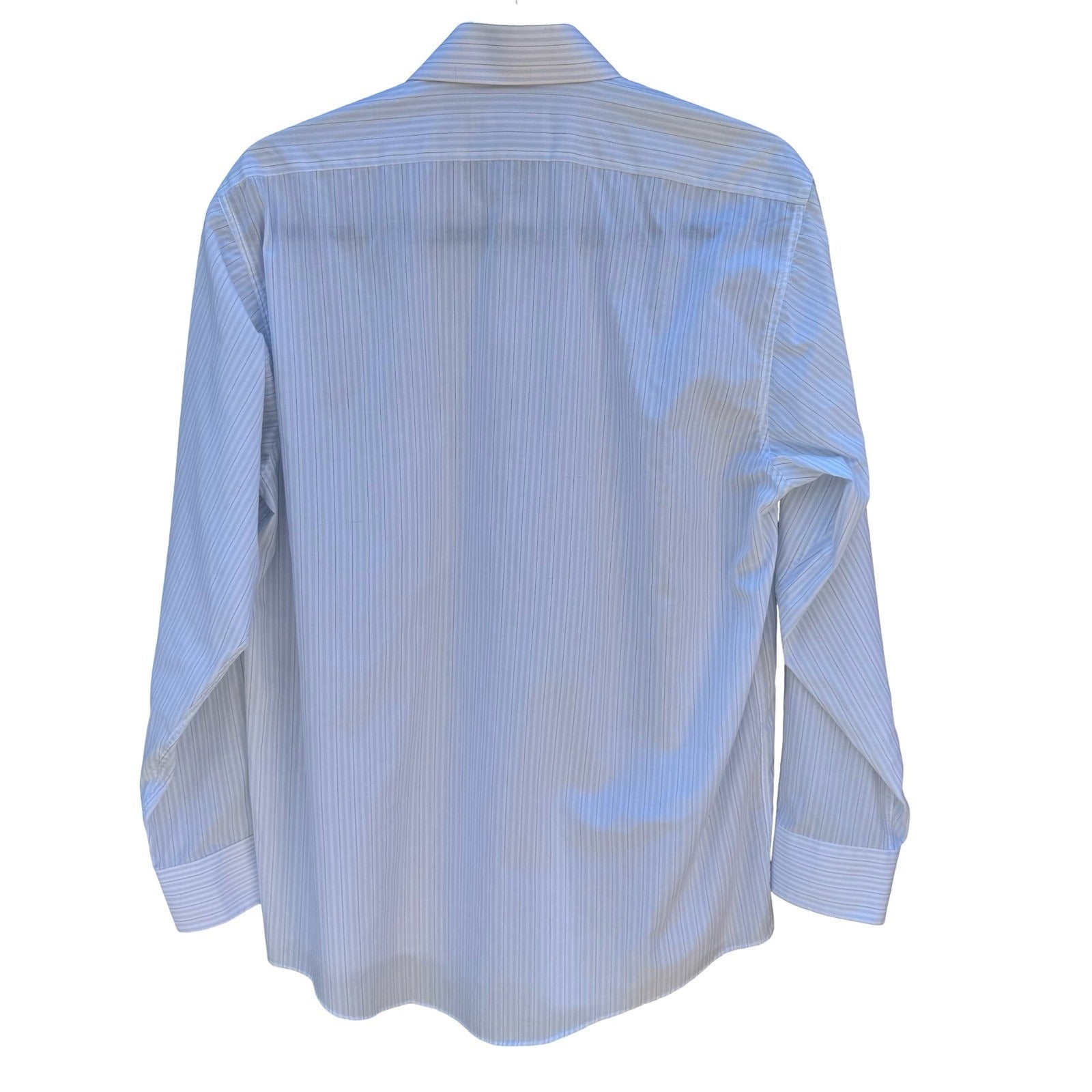 Daedo Mens Light Blue Pinstripe Button Down Shirt Long Sleeve Cotton Blend Large