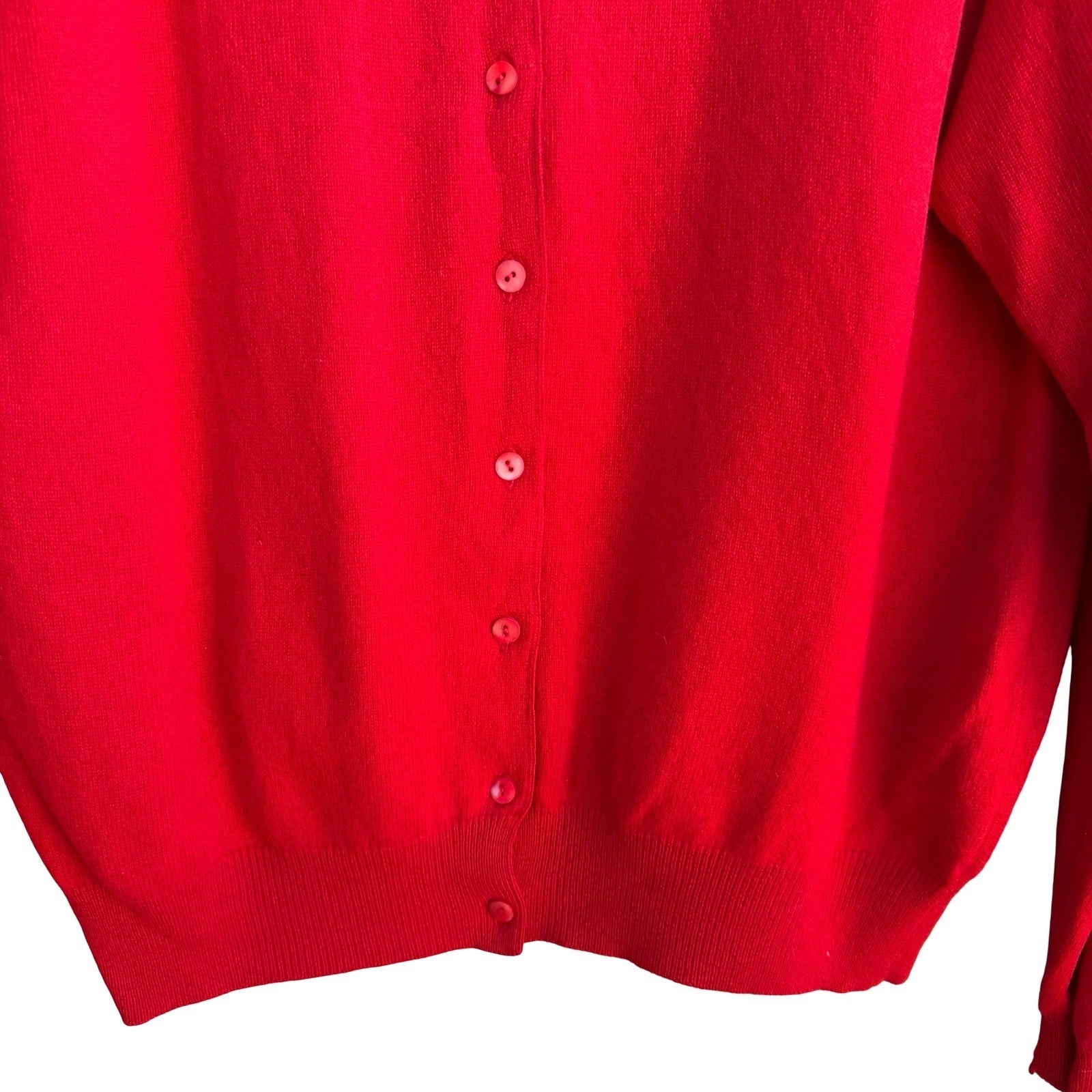 Charter Club Luxury Cashmere Old Money Preppy Minimalist Cardigan Sweater Red L