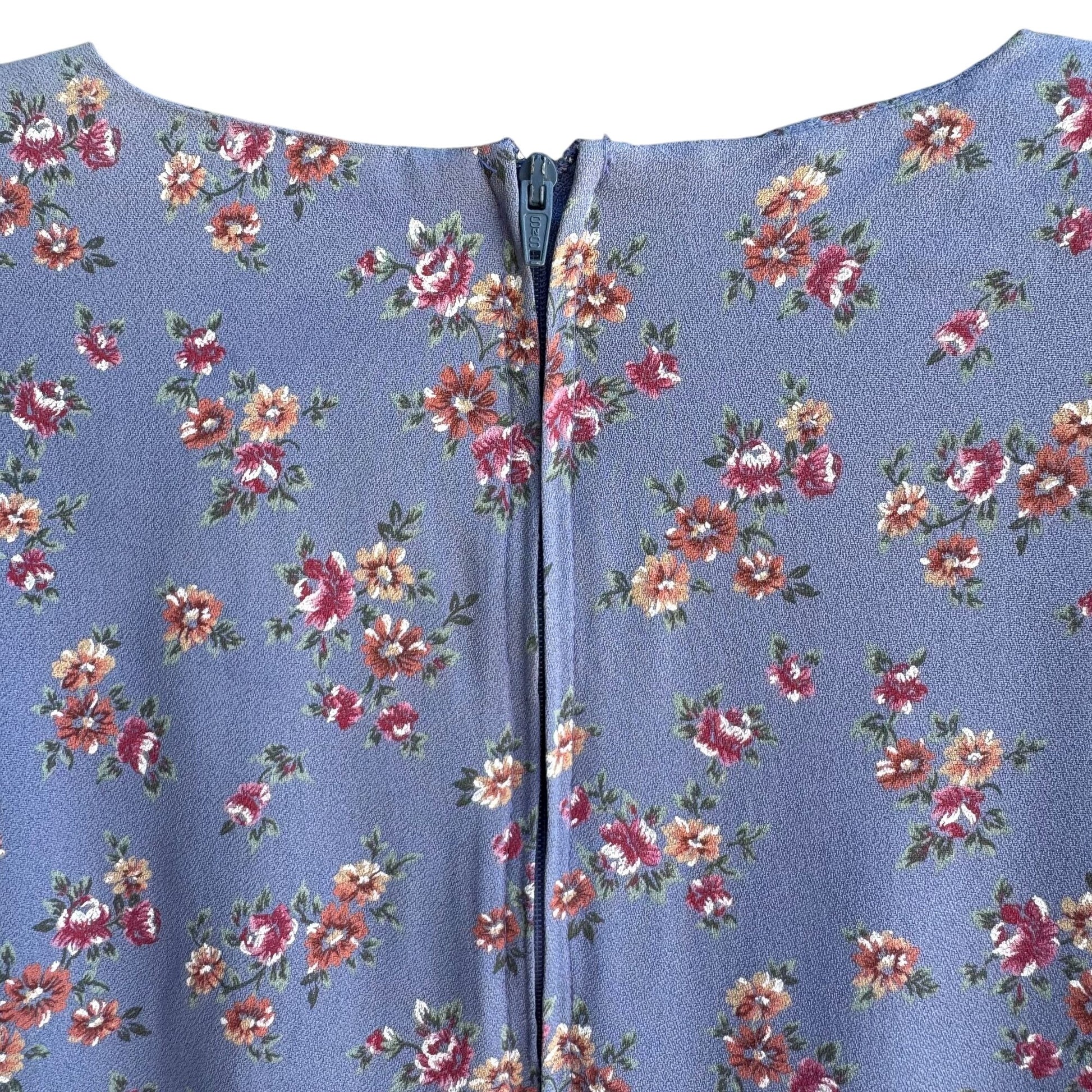 RJ Stevens Petites Vintage Womens Festival Blue Floral Short Sleeve Romper 10